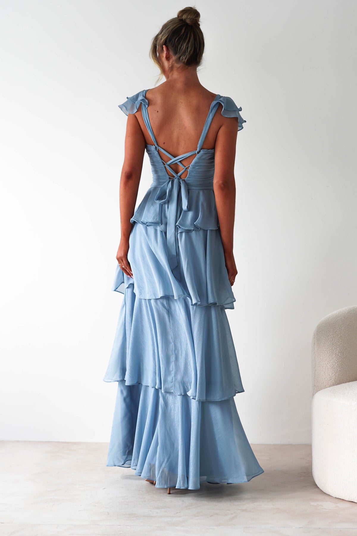 Audette Ruffle Tiered Maxi Dress | Blue-Oh Hello Clothing