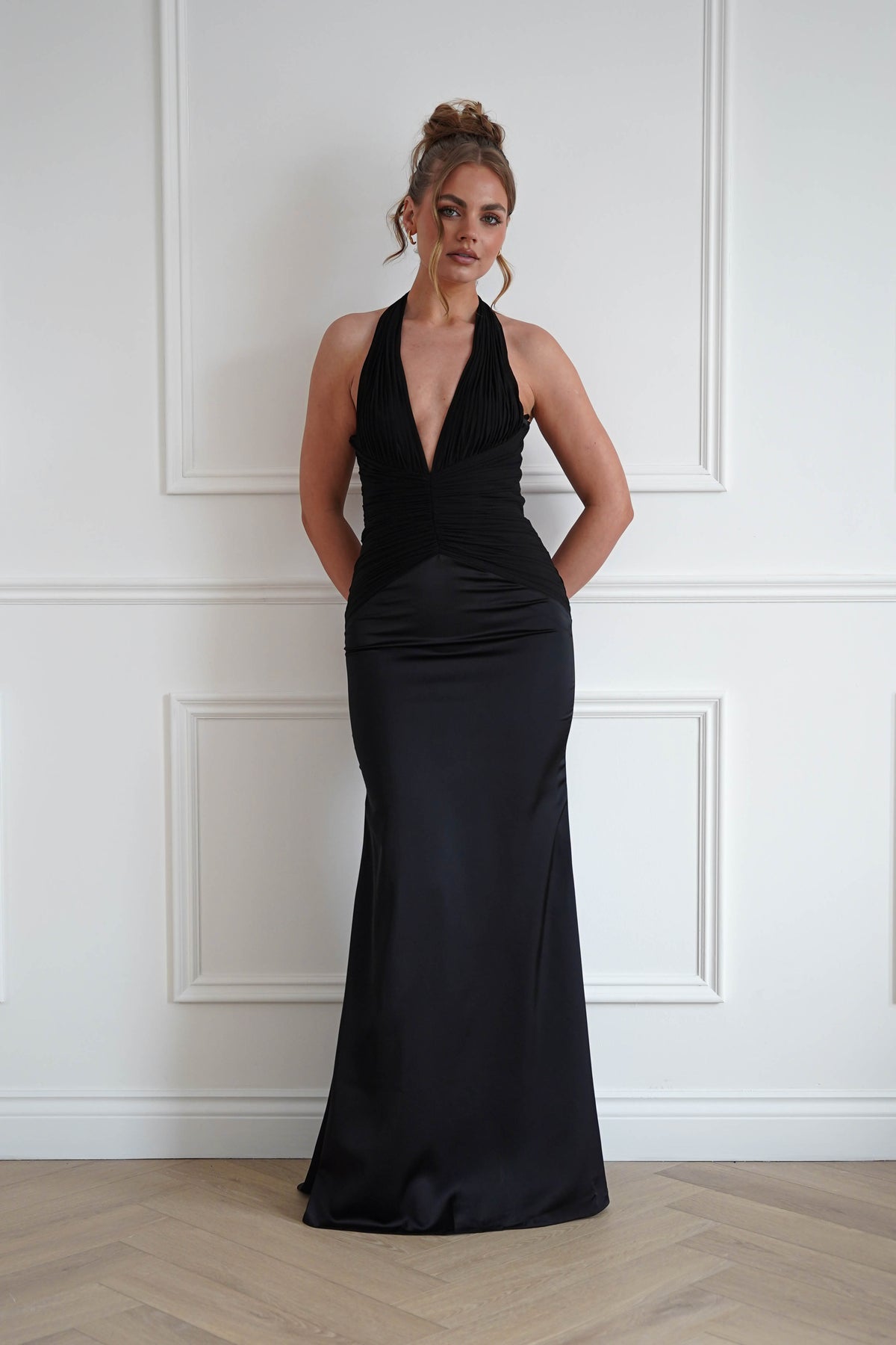 Austin Bodycon Halterneck Maxi Dress | Black-Oh Hello Clothing