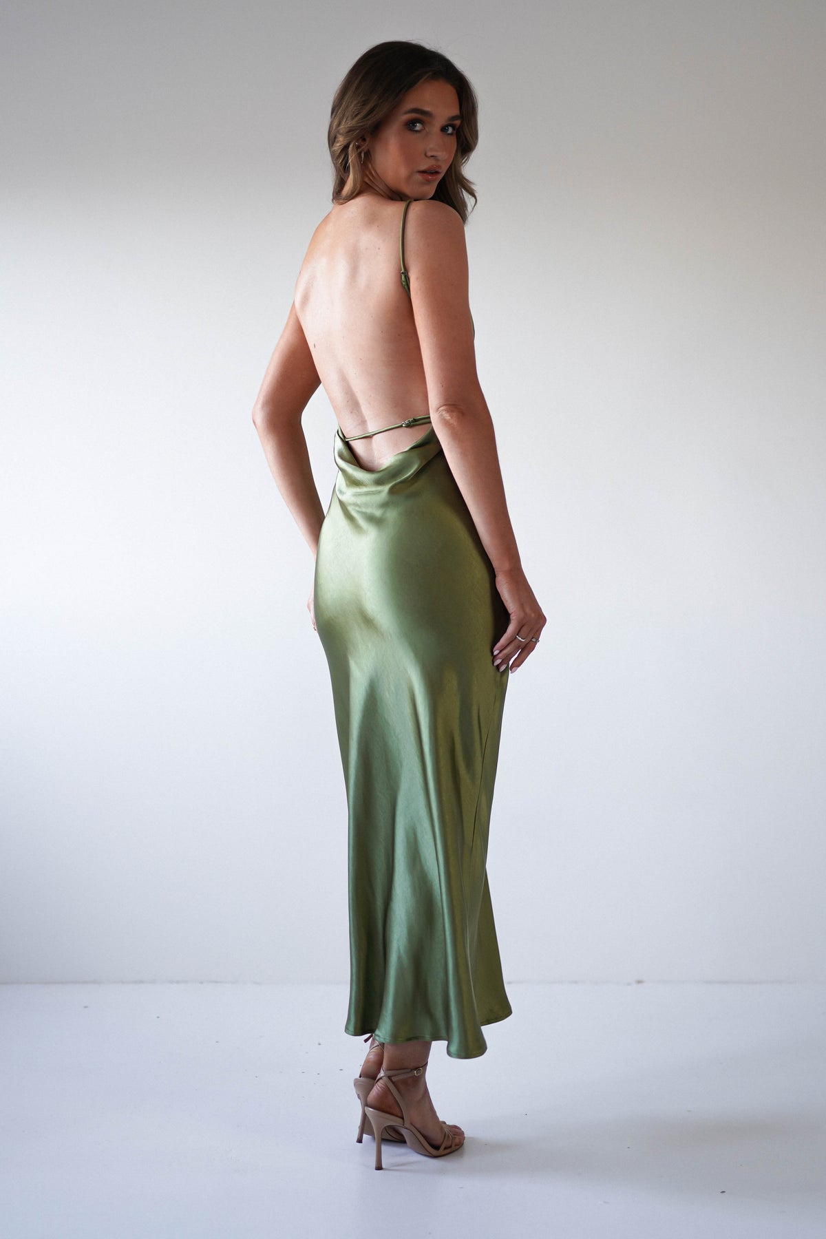 Bayleigh Soft Satin Maxi Dress | Olive-Oh Hello Clothing
