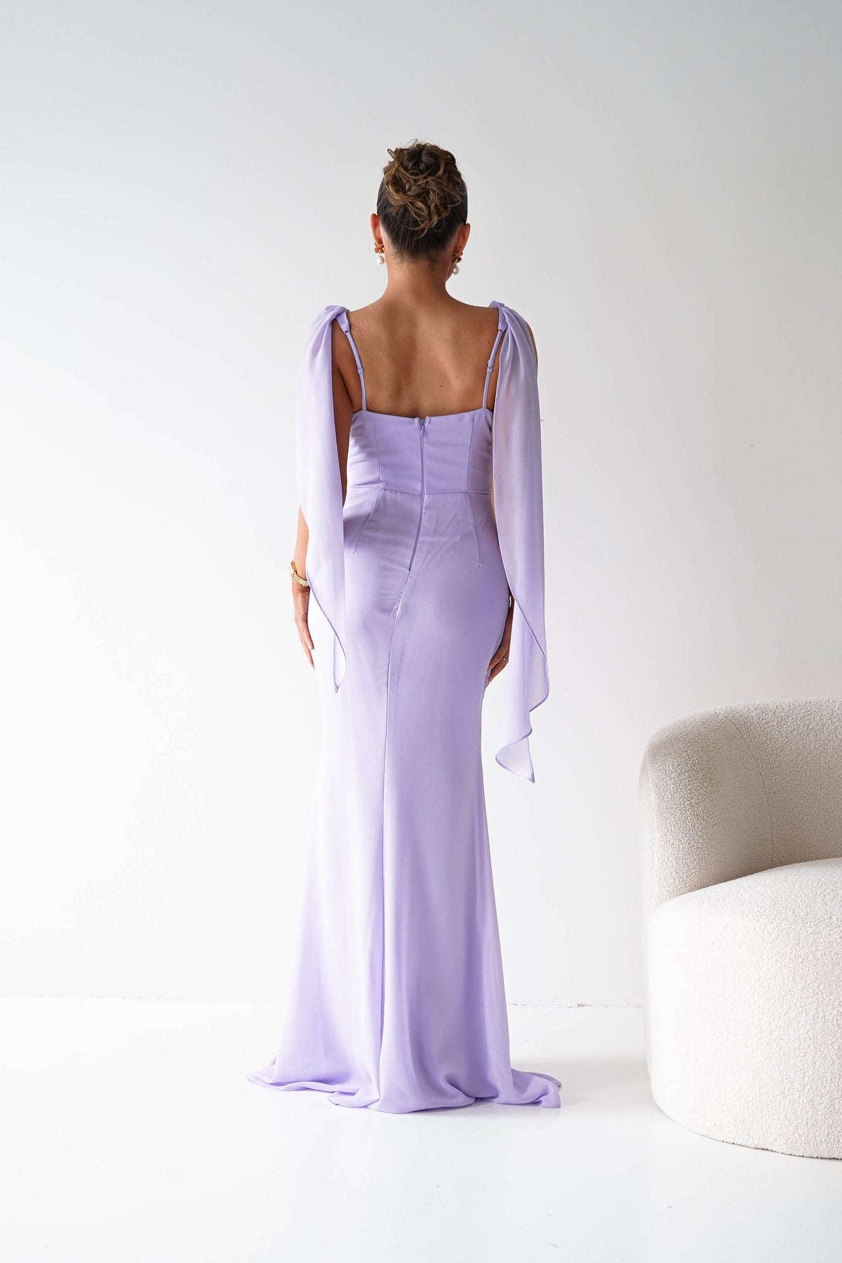 Belvini Chiffon Maxi Dress | Lavender-Oh Hello Clothing