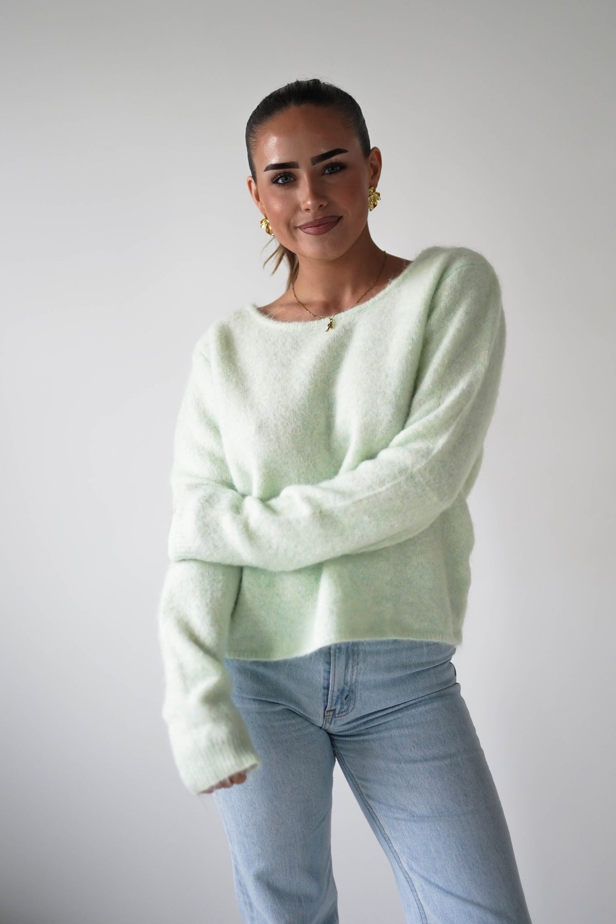 Bree Bow Back Detail Knit Jumper | Green-Oh Hello Clothing