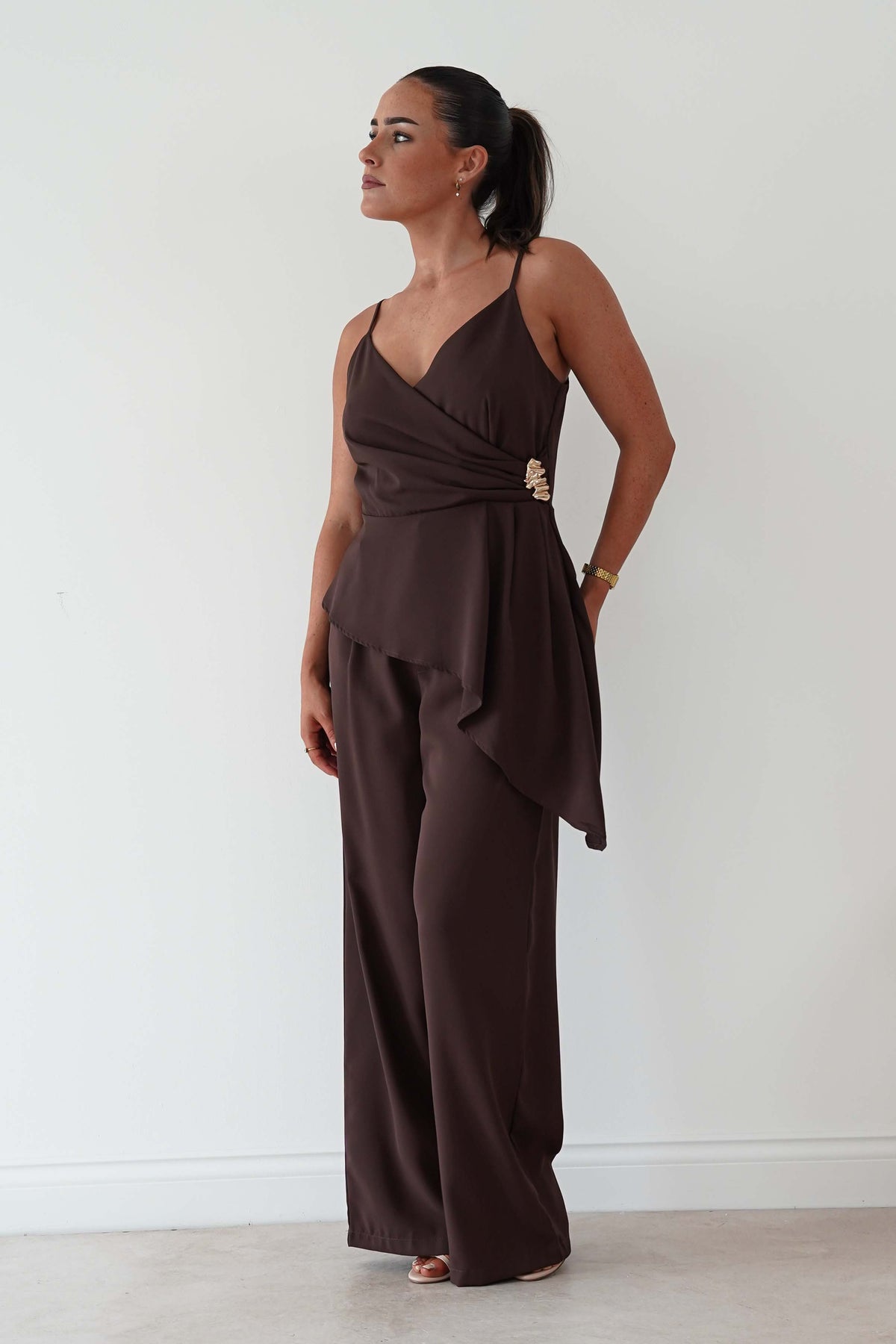 Bridget Asymmetric Co-Ord Set | Brown-Oh Hello Clothing