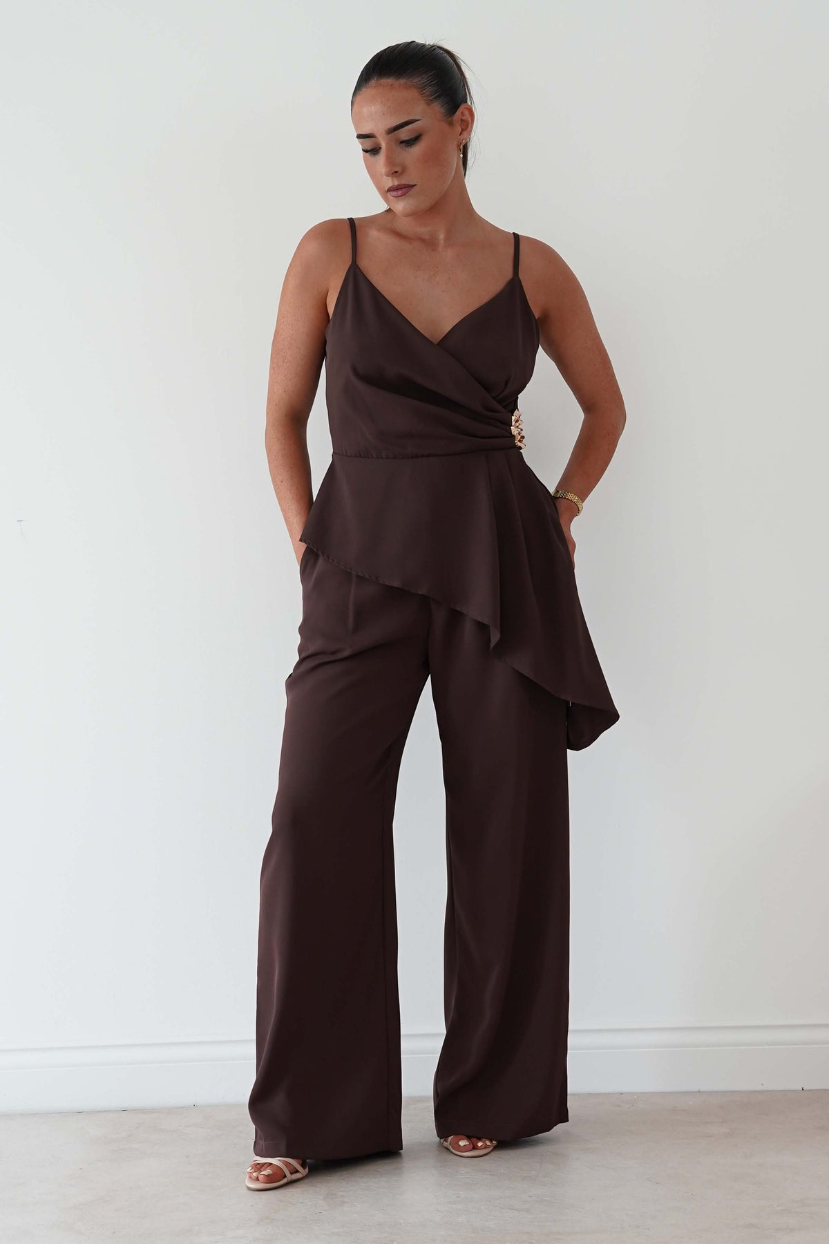 Bridget Asymmetric Co-Ord Set | Brown-Oh Hello Clothing