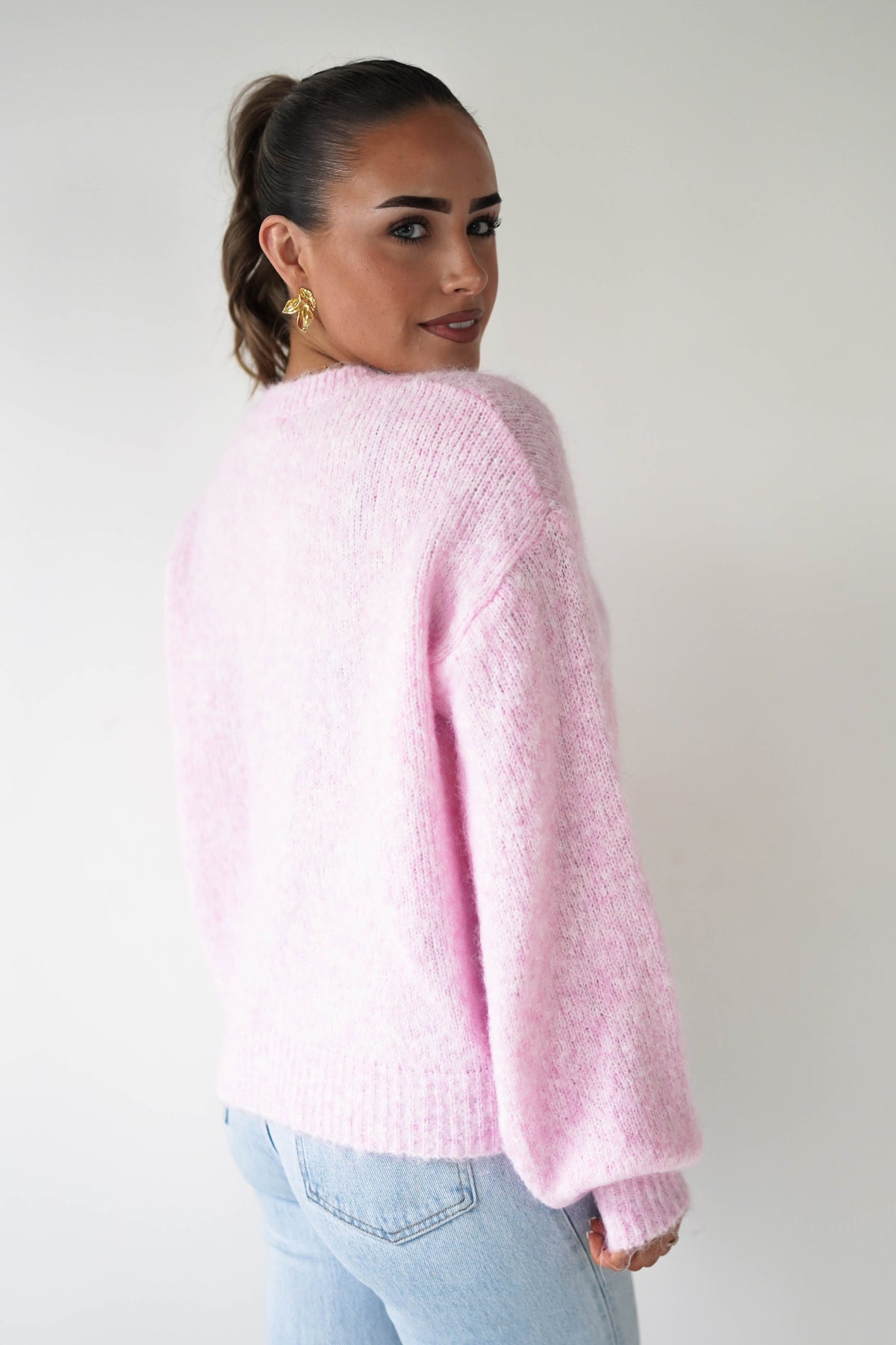 Calix Button Detail Knit Jumper | Pink-Oh Hello Clothing