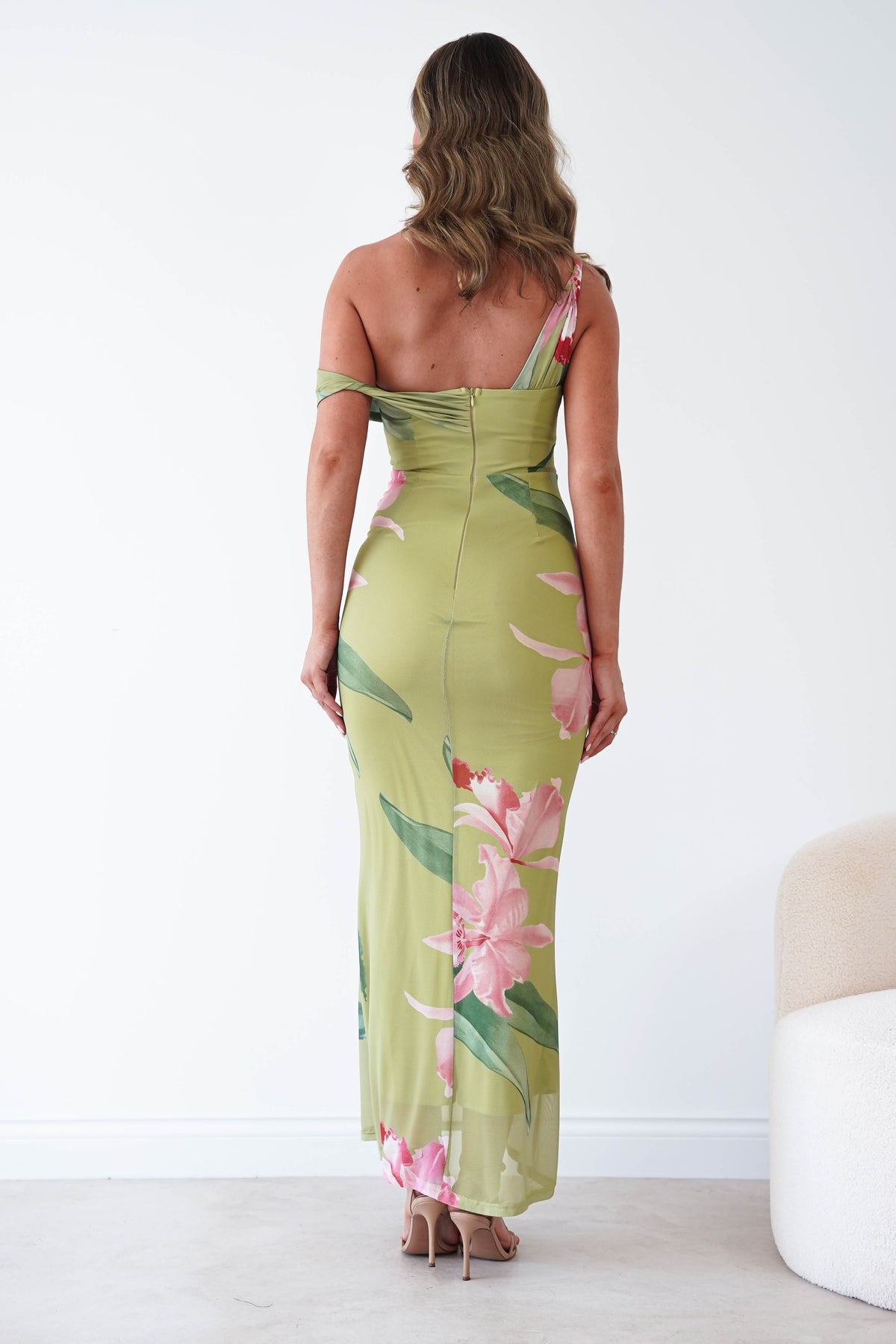 Cancun Floral Print Mesh Maxi Dress | Green-Oh Hello Clothing