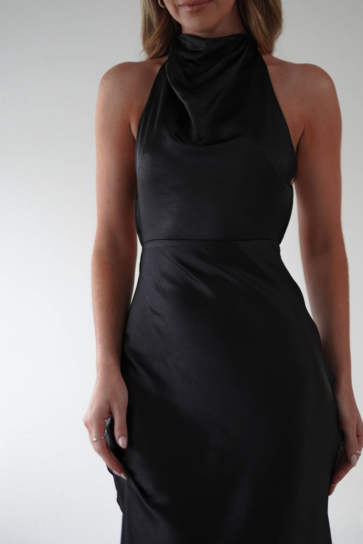 Capriana Pearl Back Maxi Dress | Black-Oh Hello Clothing
