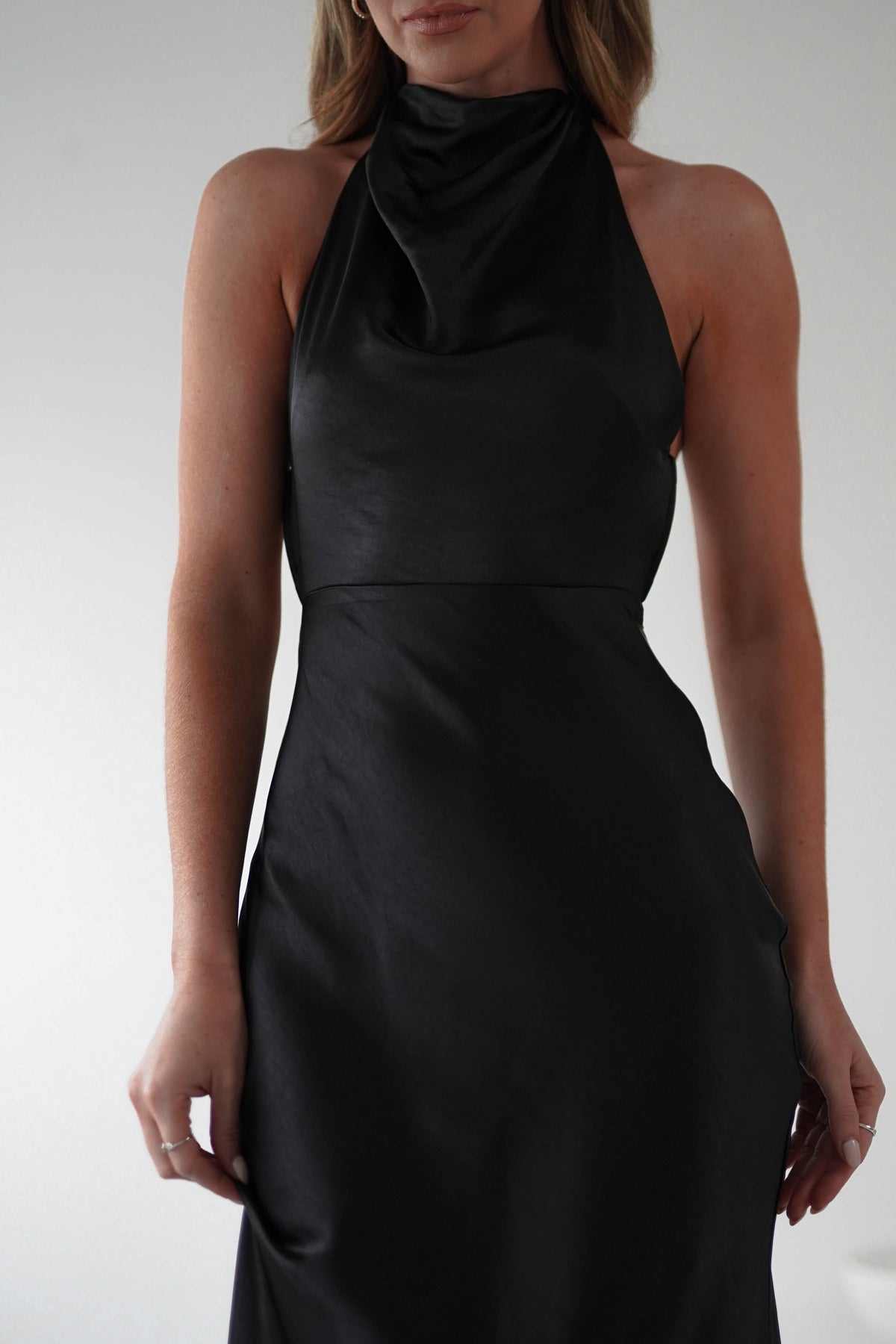 Capriana Pearl Back Maxi Dress | Black-Oh Hello Clothing