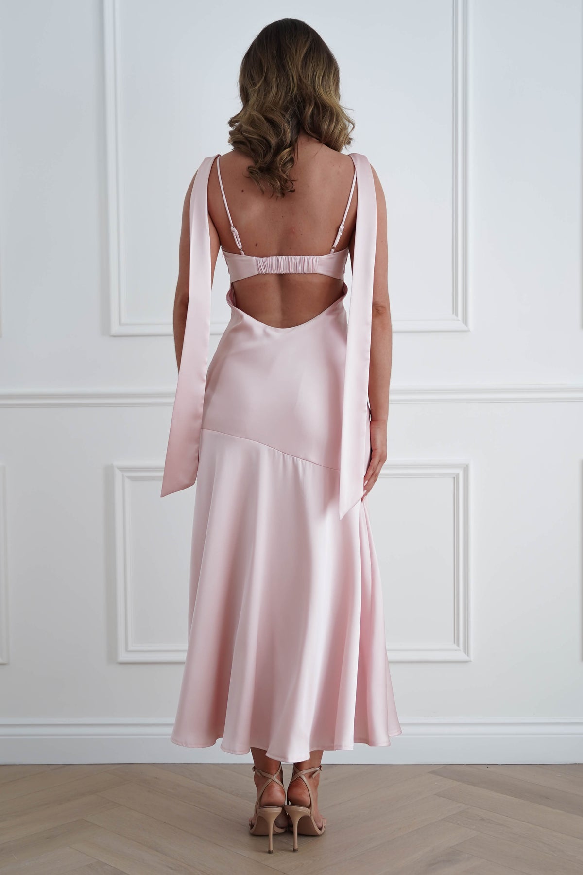 Casina Soft Satin Maxi Dress | Pink-Oh Hello Clothing