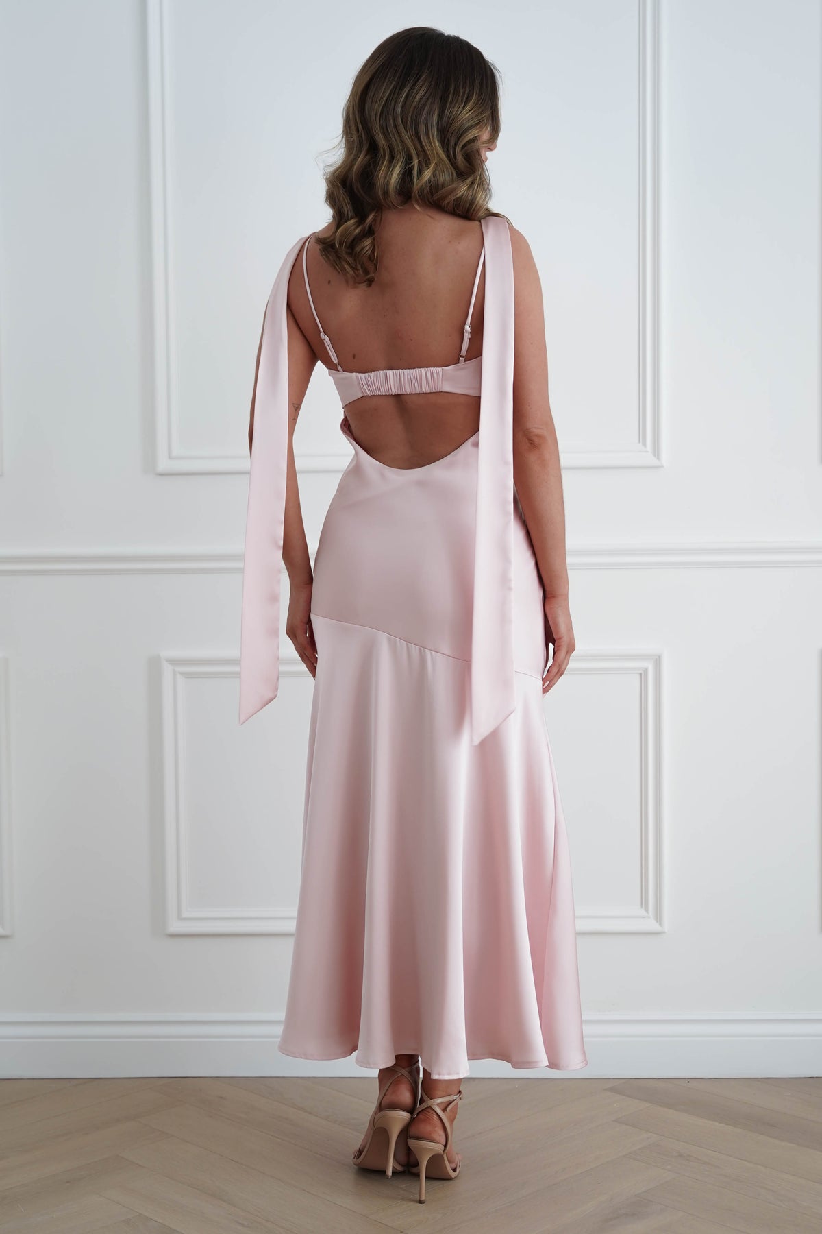 Casina Soft Satin Maxi Dress | Pink-Oh Hello Clothing