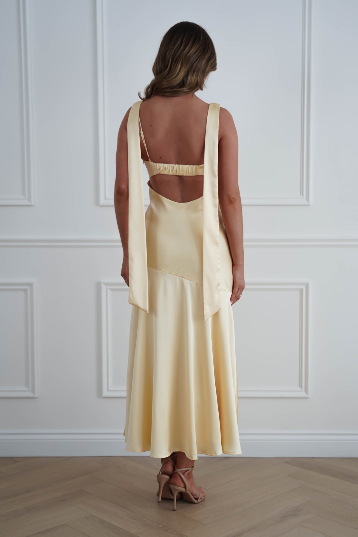Casina Soft Satin Maxi Dress | Yellow-Oh Hello Clothing