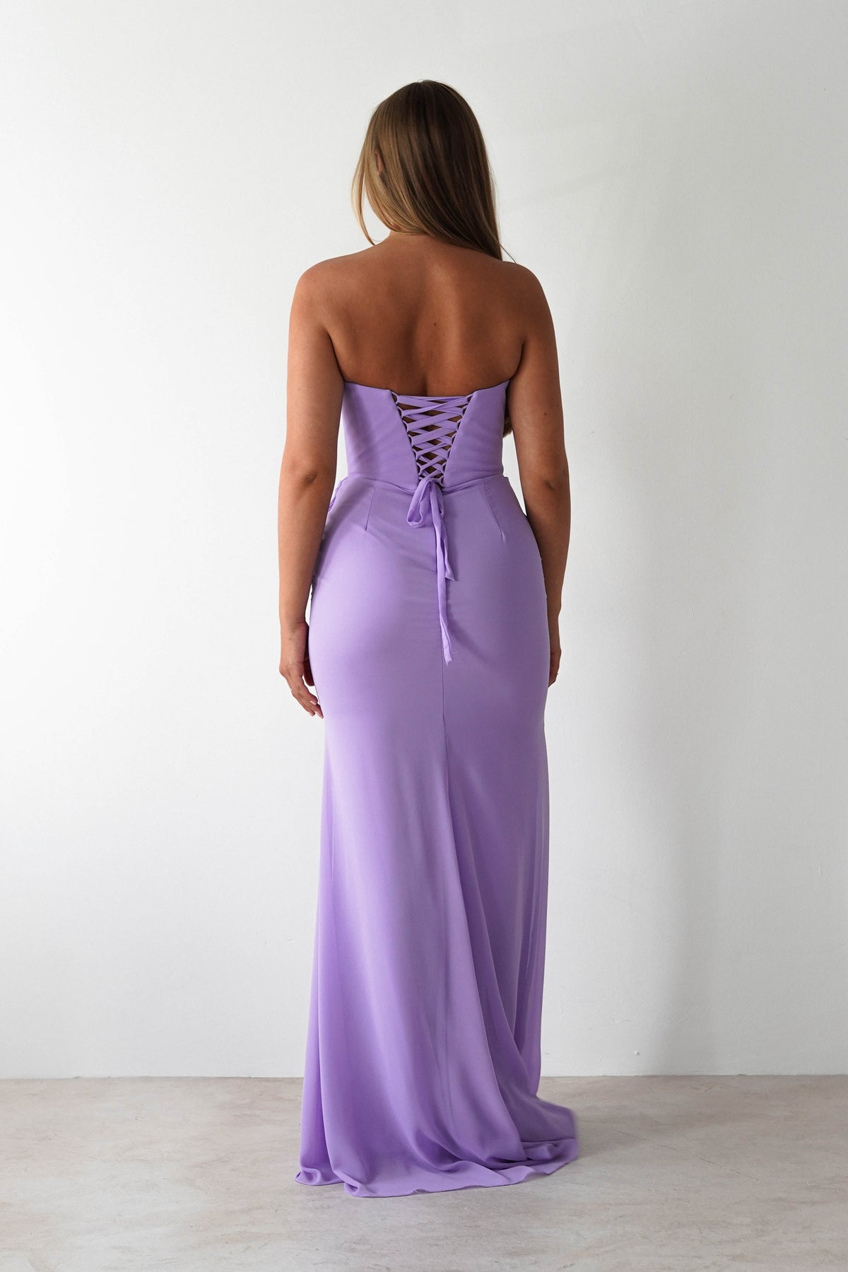 Caterina Strapless Maxi Dress | Lilac-Oh Hello Clothing
