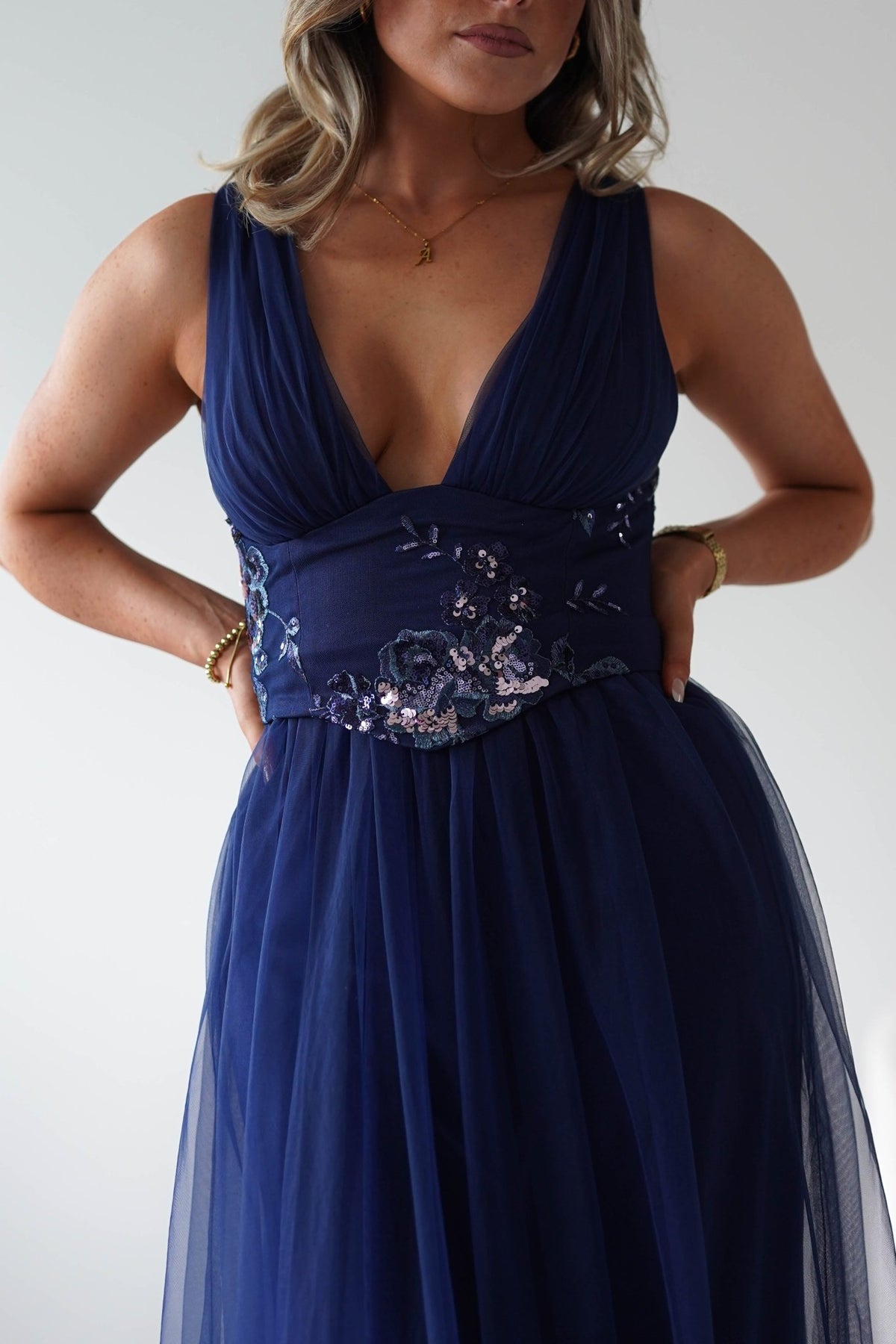 Cecilia Tulle Maxi Dress | Navy-Oh Hello Clothing