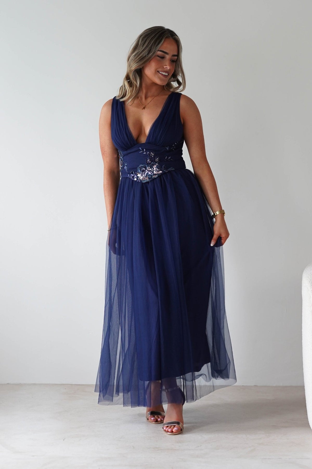 Cecilia Tulle Maxi Dress | Navy-Oh Hello Clothing