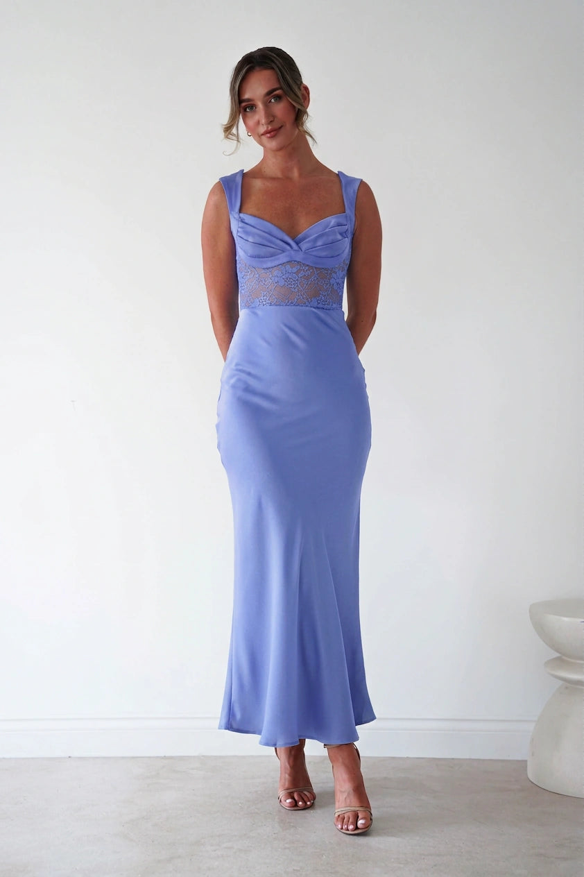 Cleo Lace Detail Maxi Dress | Blue-Oh Hello Clothing