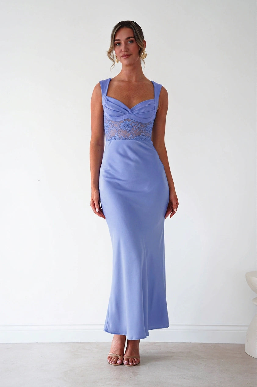 Cleo Lace Detail Maxi Dress | Blue-Oh Hello Clothing