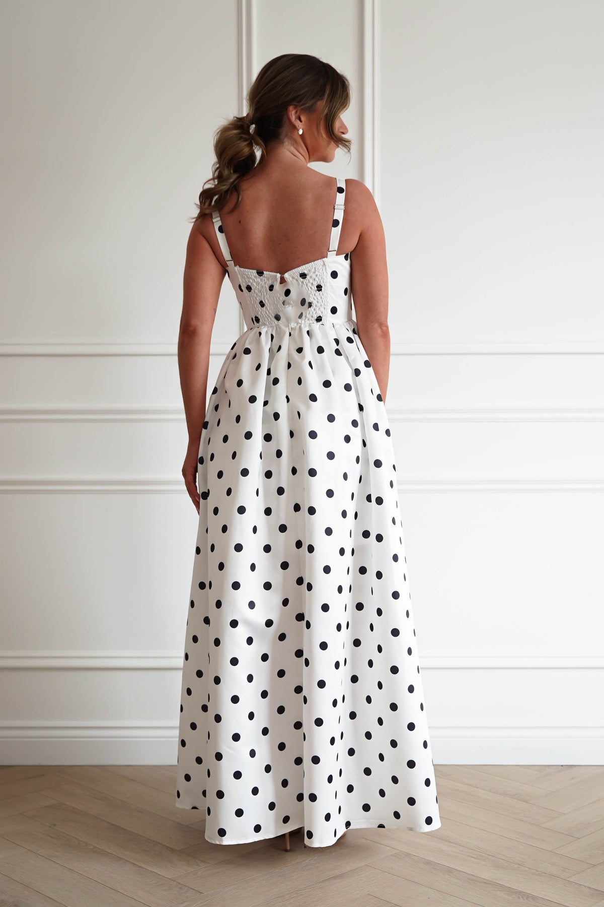 Coraline Polka Dot Maxi Dress | White-Oh Hello Clothing