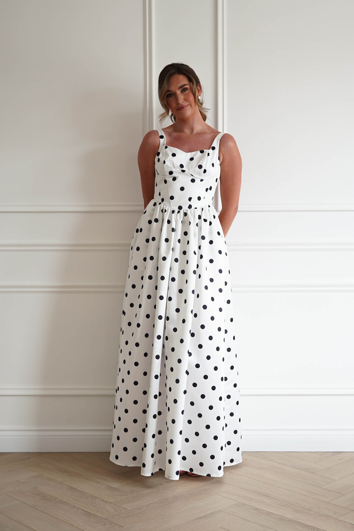 Coraline Polka Dot Maxi Dress | White-Oh Hello Clothing