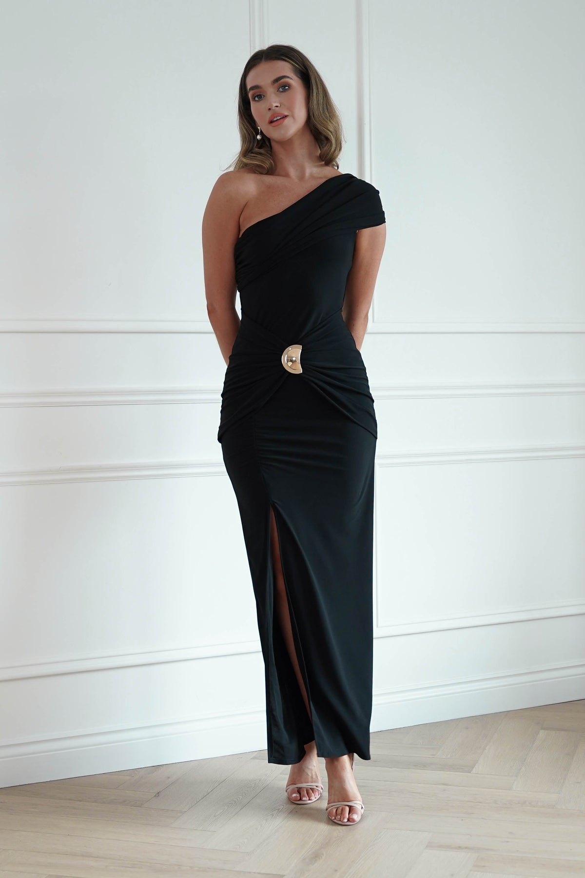 Oh Hello Clothing Women > Clothing > Dresses * DONE - ERICKH| 5350| black dress with with gold detail in the front