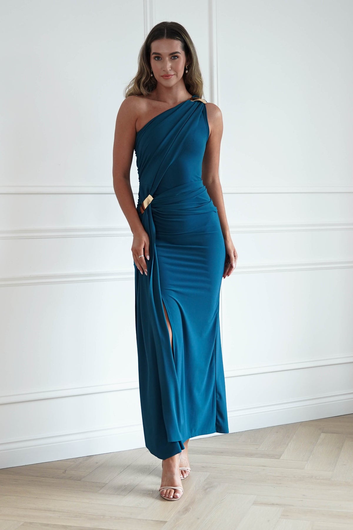 Oh Hello Clothing Women > Clothing > Dresses * DONE - ERICKH|5292 |Teal one shoulder dress