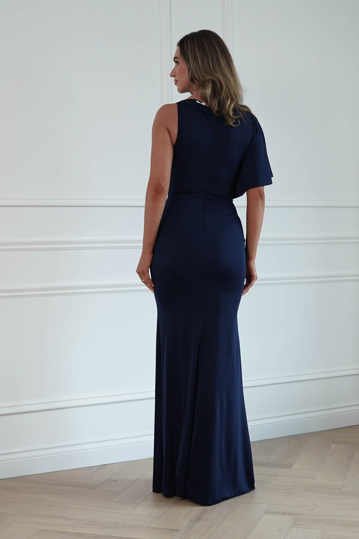 Oh Hello Clothing Women > Clothing > Dresses * DONE - MANIJU | MM24618|NAVY ONE SHOULDER DRESS