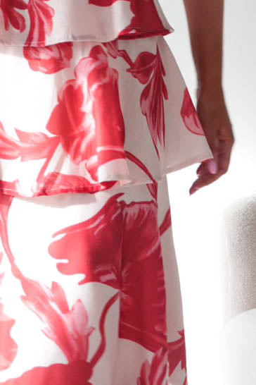 Denisa Floral Print Ruffle Maxi Dress | Red-Oh Hello Clothing
