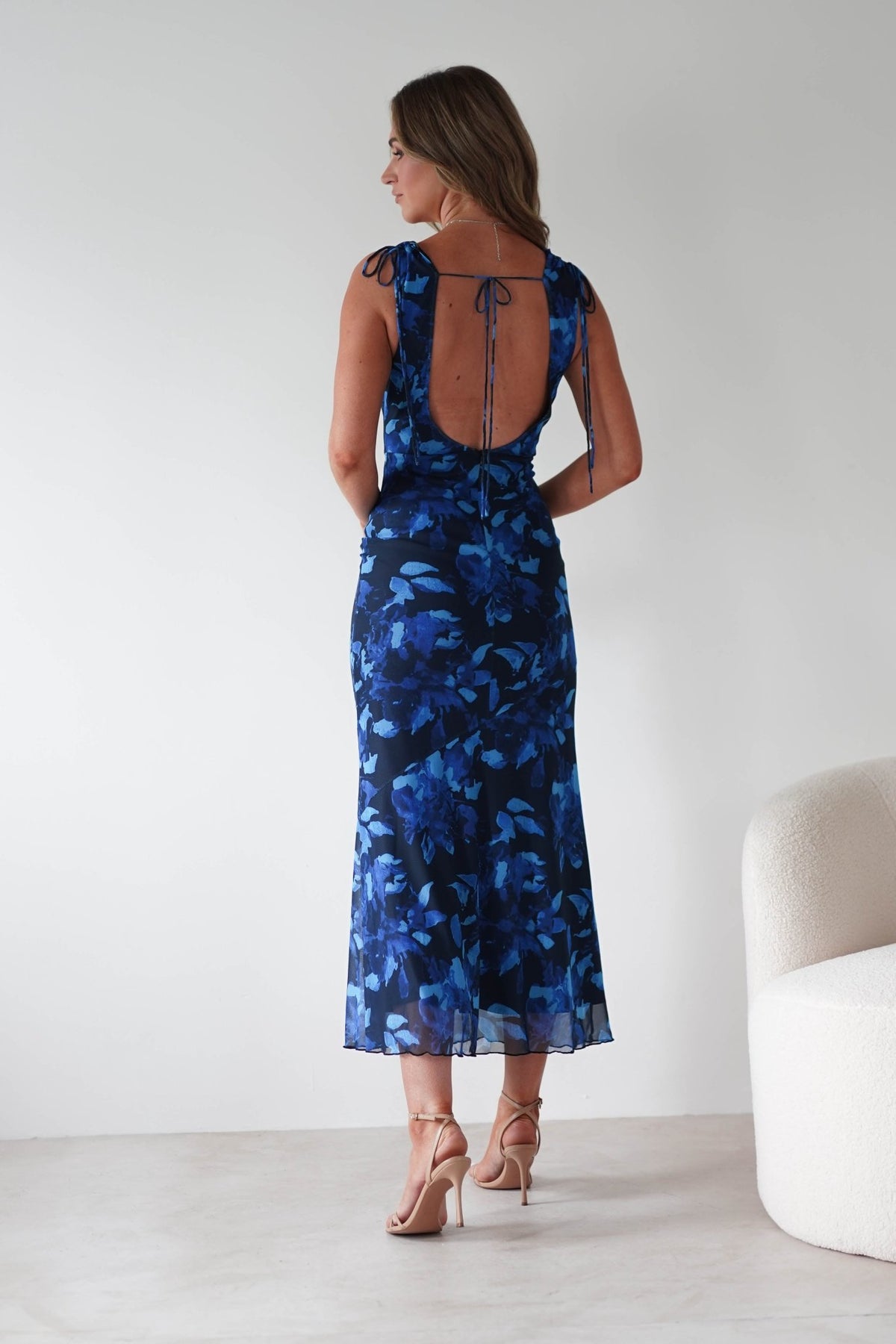 Donatella Mesh Floral Maxi Dress | Blue Print-Oh Hello Clothing