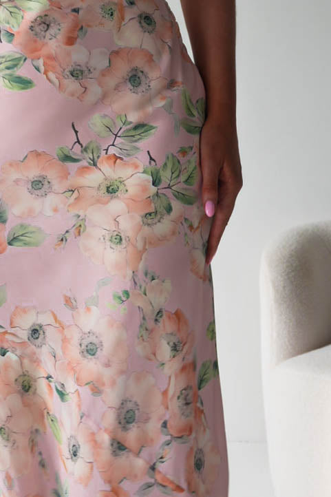 Elaina Halternack Floral Maxi Dress | Peach/Sage-Oh Hello Clothing