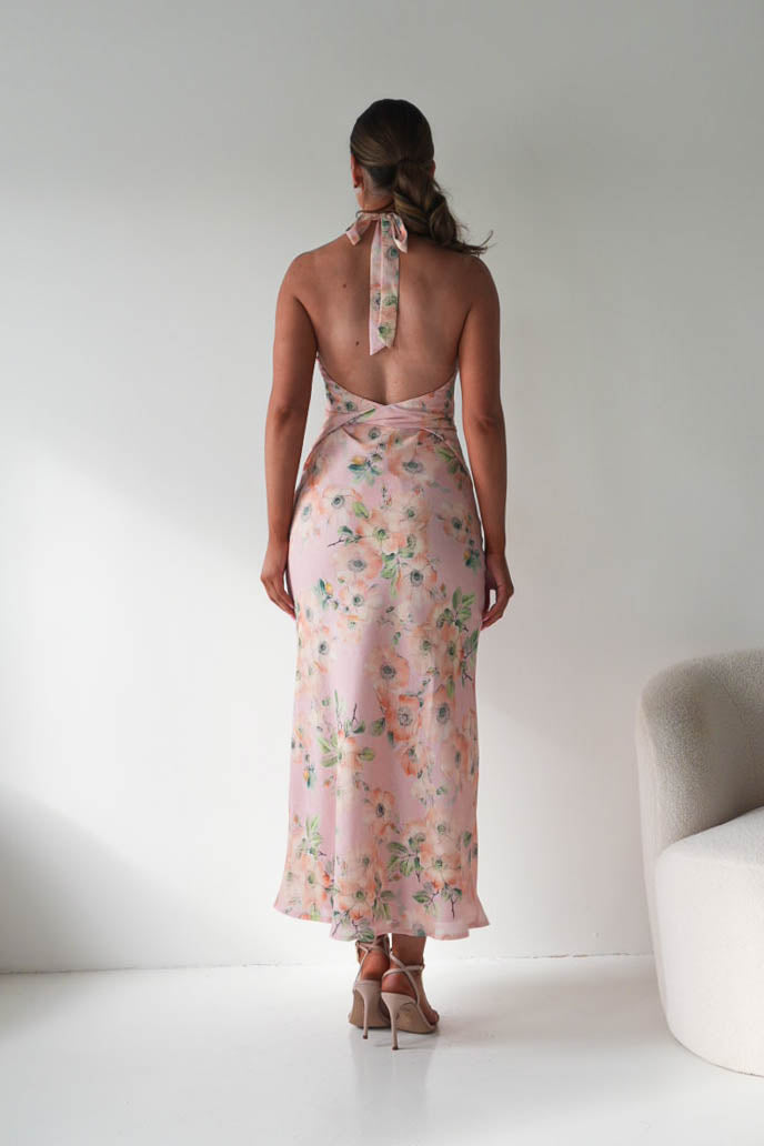Elaina Halternack Floral Maxi Dress | Peach/Sage-Oh Hello Clothing