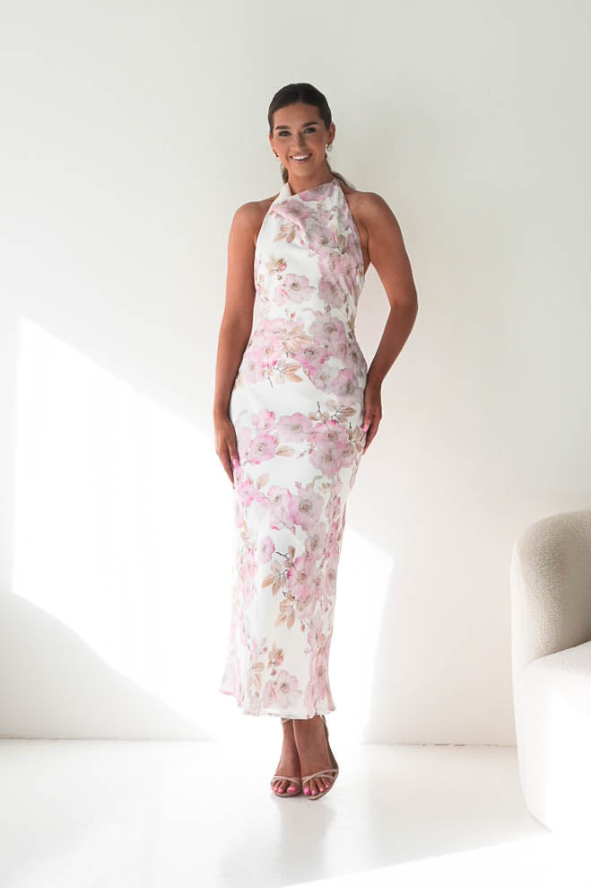 Elaina Halternack Floral Maxi Dress | Pink Print-Oh Hello Clothing