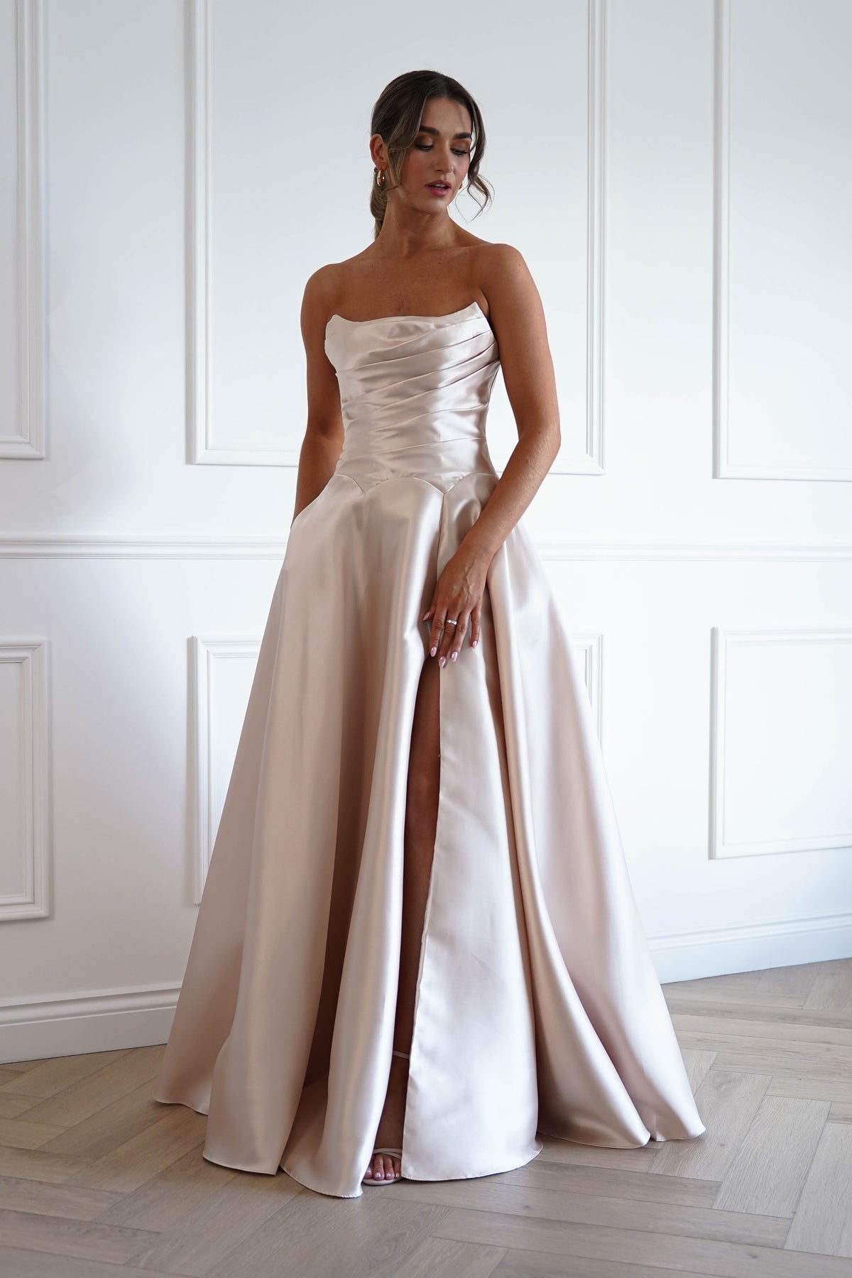 Oh Hello Clothing Women > Clothing > Dresses *DONE-F&P| 835178| TAUPE GOWN (Copy)