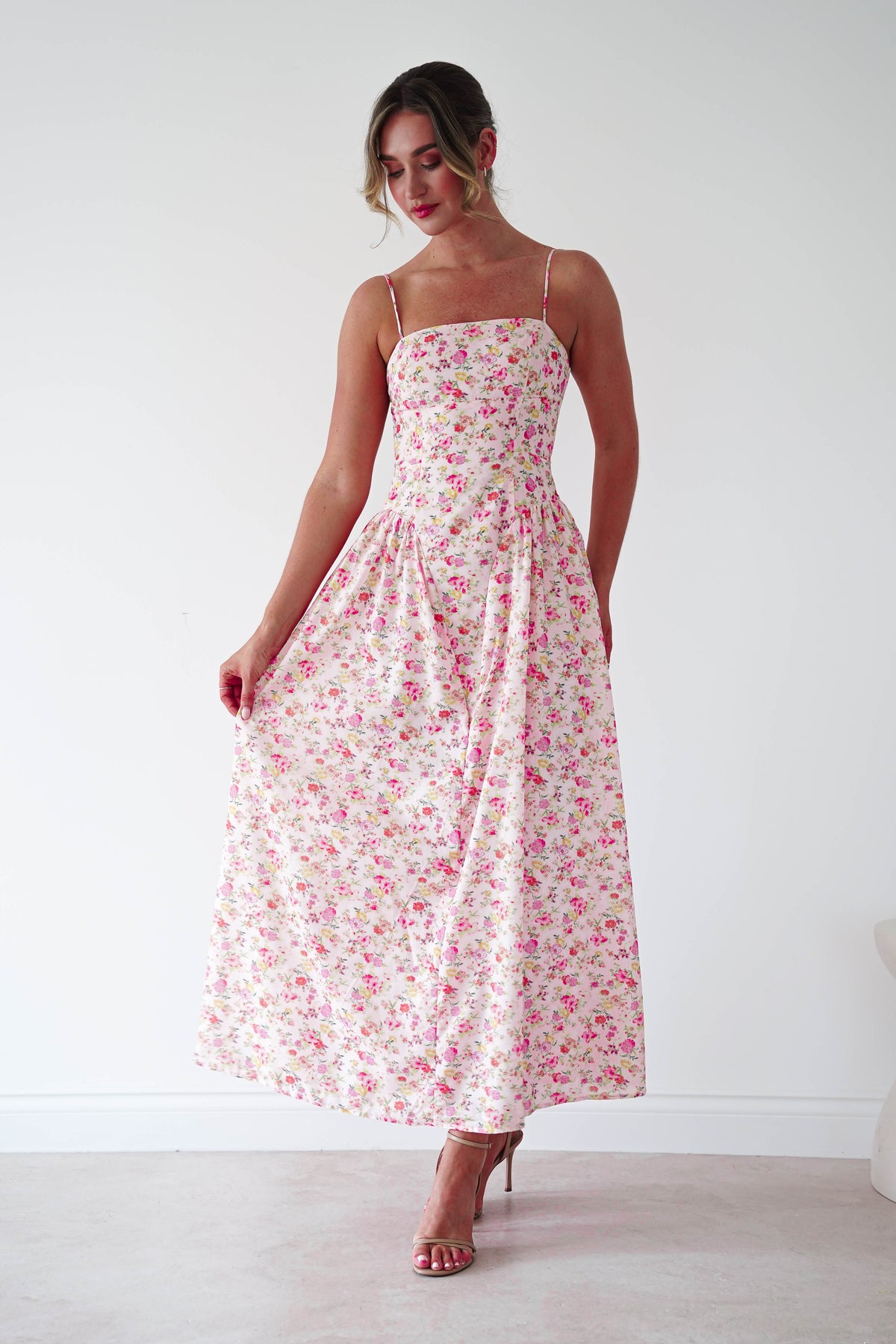 Elodie Floral Print Maxi Dress | Pink-Oh Hello Clothing