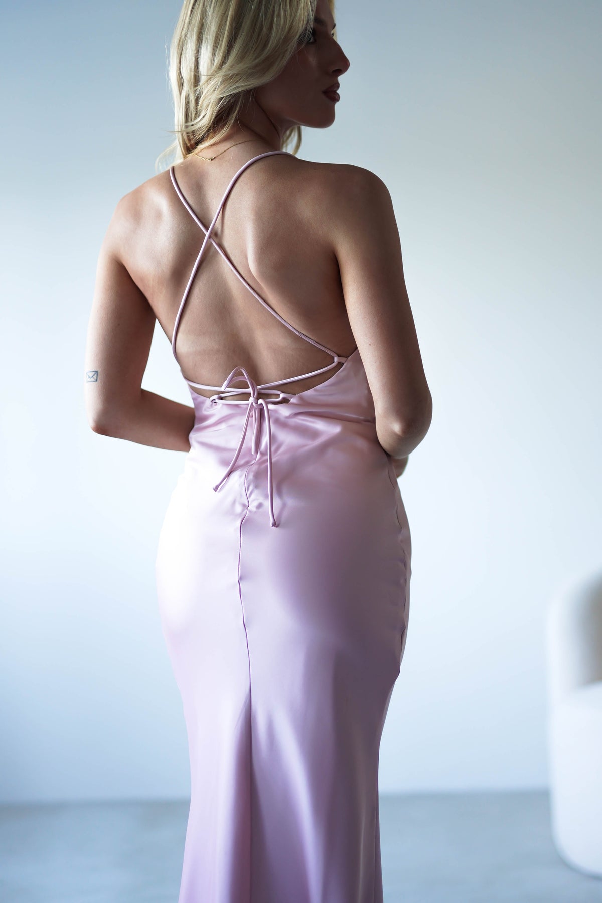 Elsa Matte Satin Maxi Gown | Blush Pink-Oh Hello Clothing