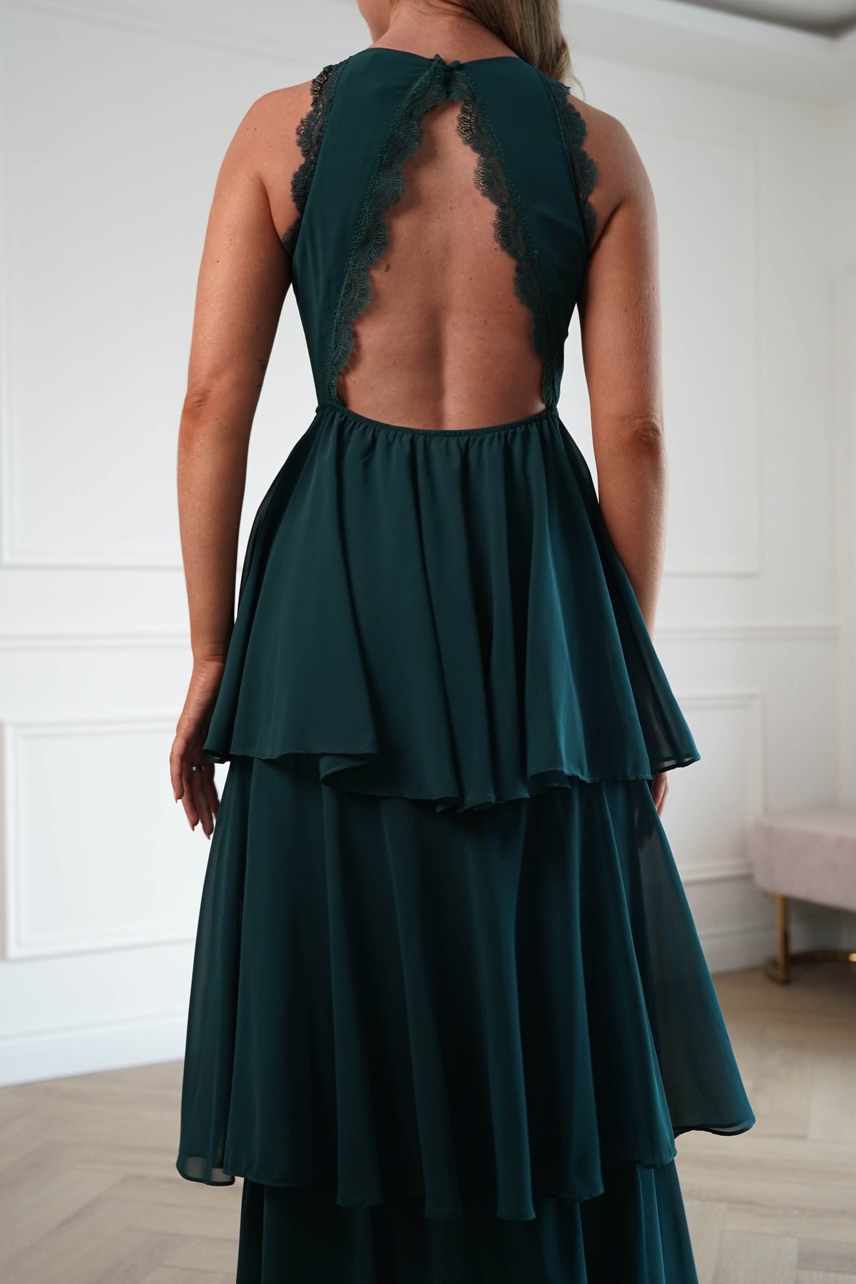 Oh Hello Clothing Women > Clothing > Dresses Ferne Lace Detail Tiered Maxi Dress | Green