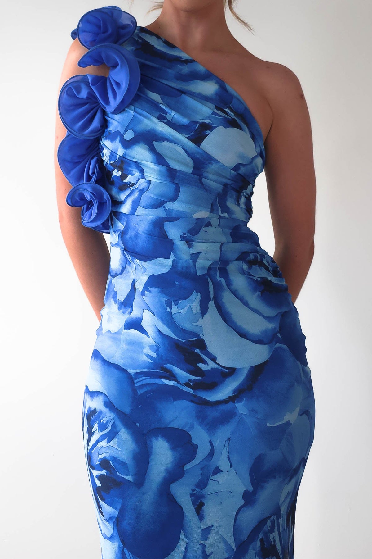 Genie Ruffle Floral Printed Maxi Dress | Blue-Oh Hello Clothing