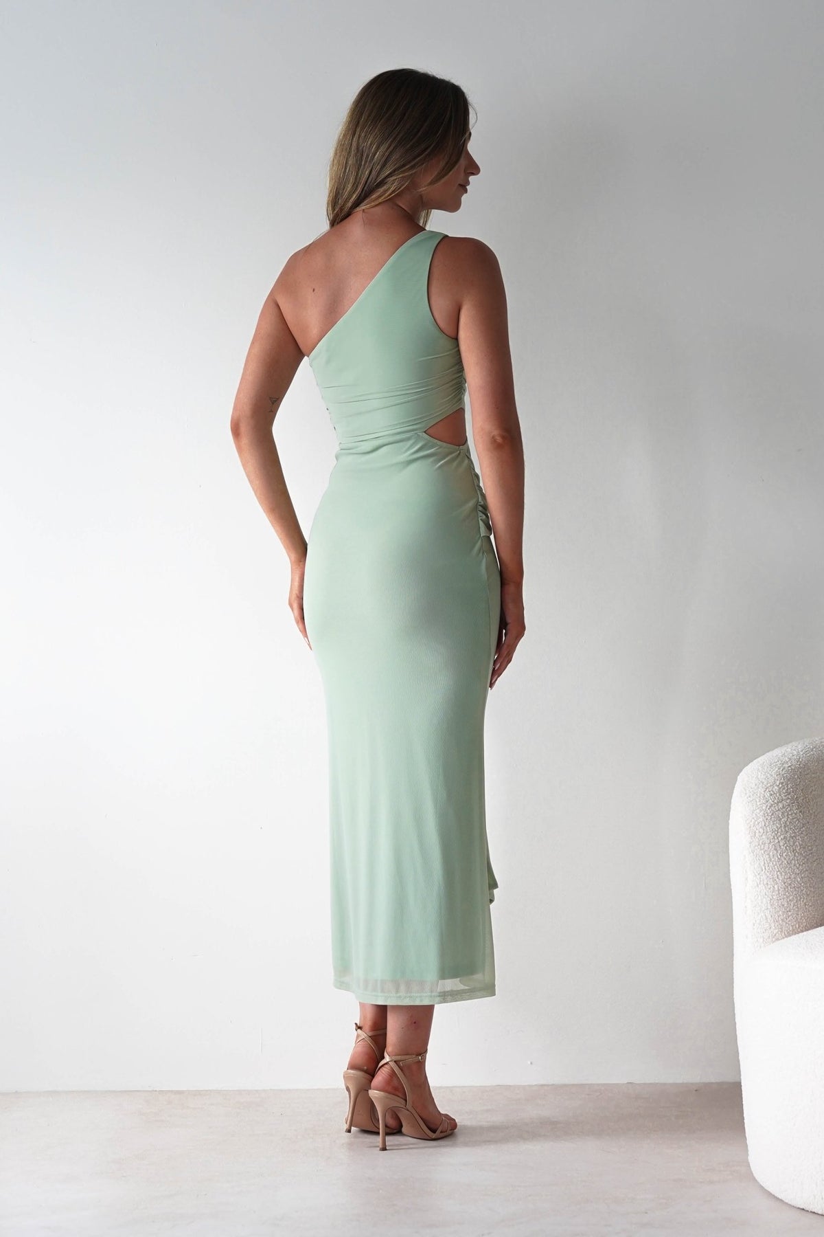Georgia Mesh Midaxi Dress | Sage-Oh Hello Clothing