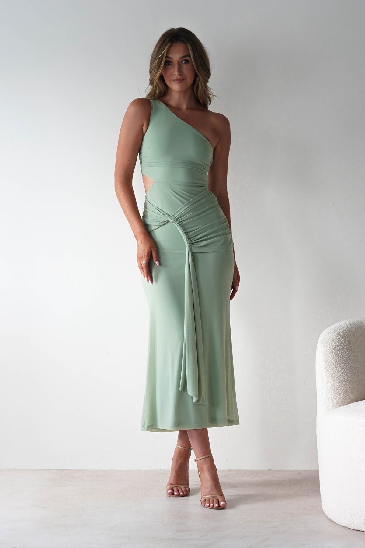 Georgia Mesh Midaxi Dress | Sage-Oh Hello Clothing