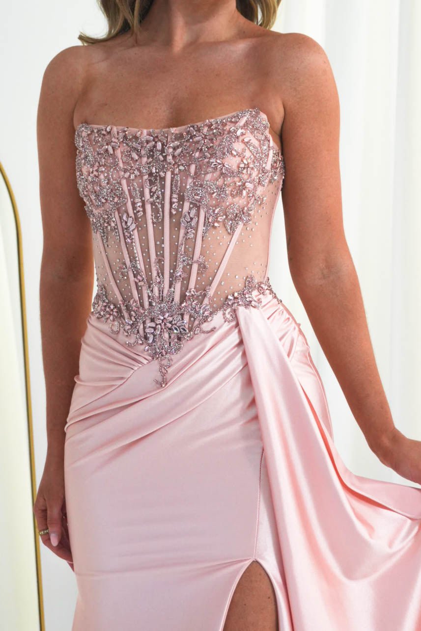 Ginny Embellished Corset Gown | Pink-Oh Hello Clothing