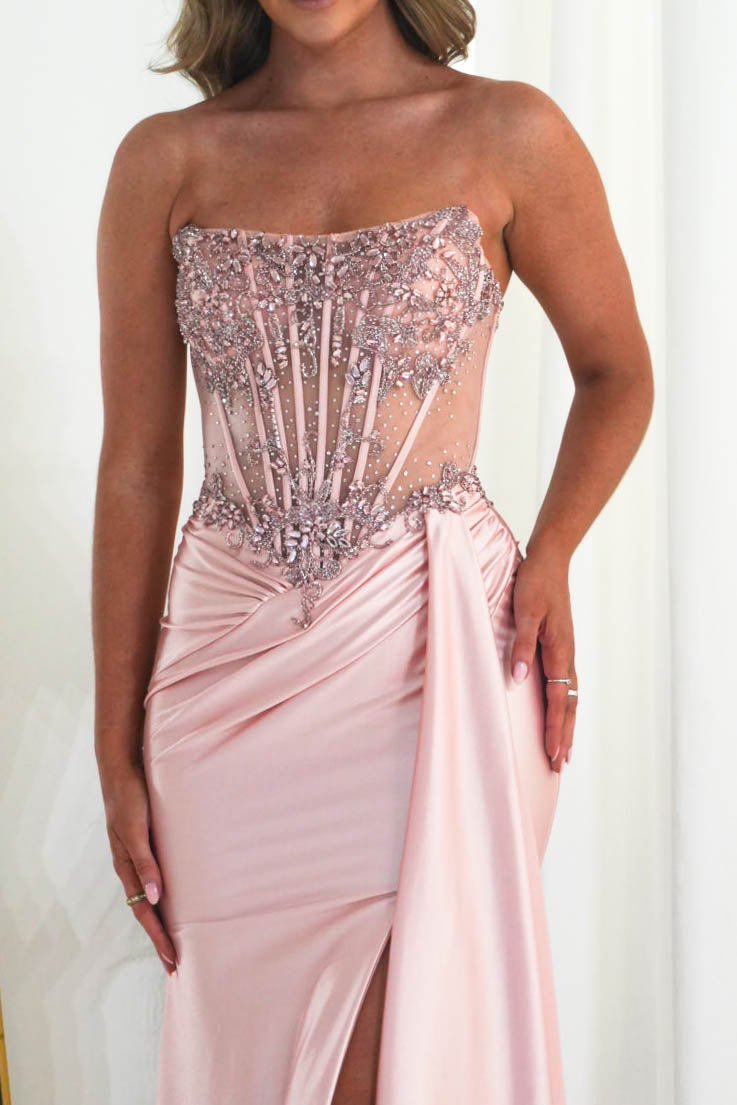 Ginny Embellished Corset Gown | Pink-Oh Hello Clothing