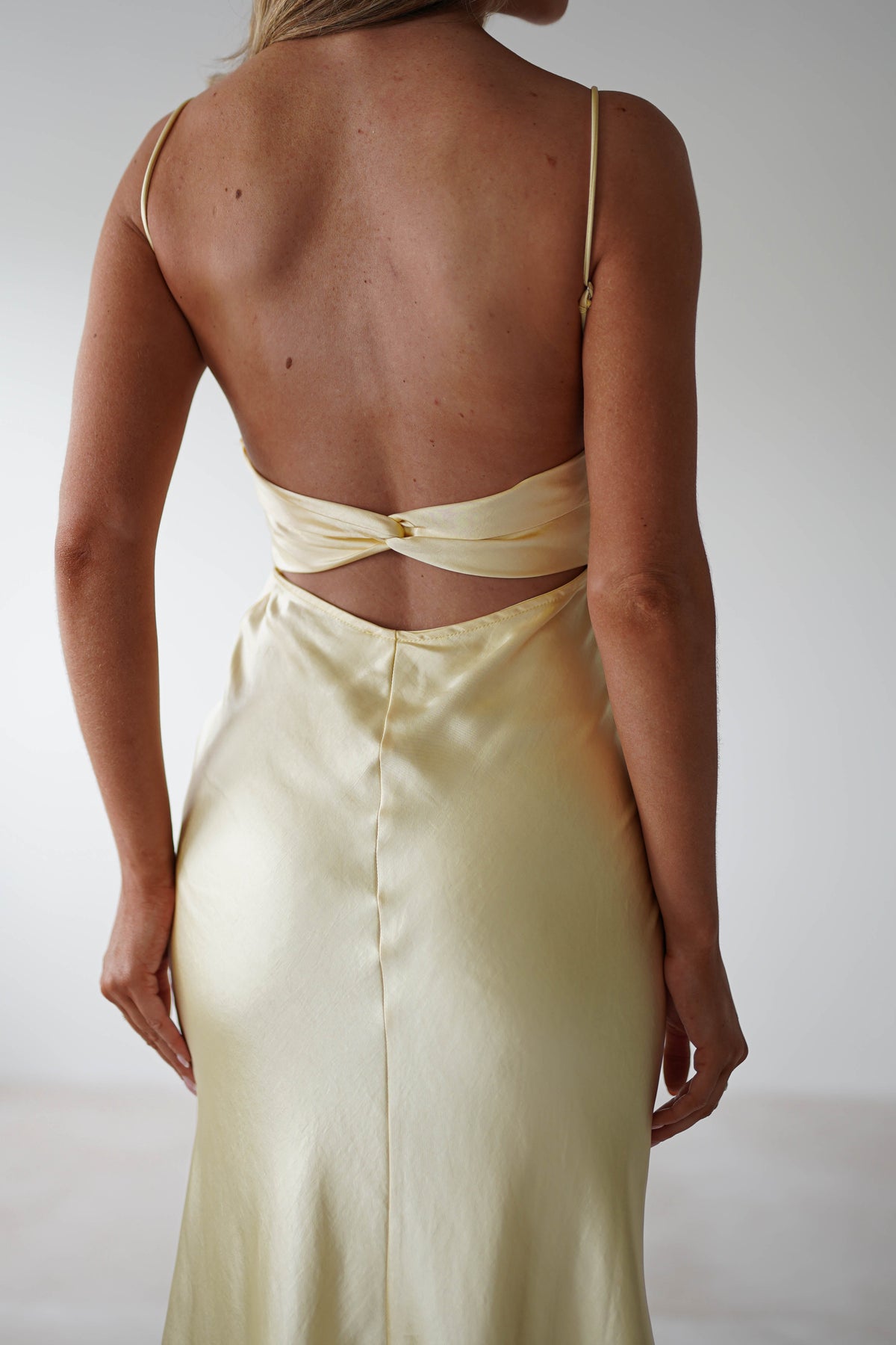 Grace Soft Satin Maxi Dress | Yellow-Oh Hello Clothing