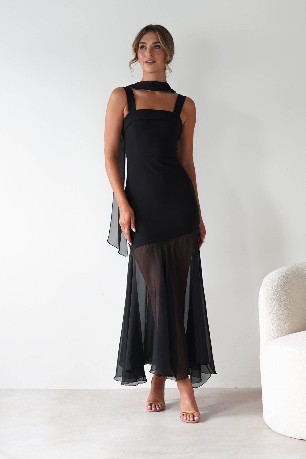 Harmony Square Neck Bodycon Maxi Dress | Black-Oh Hello Clothing