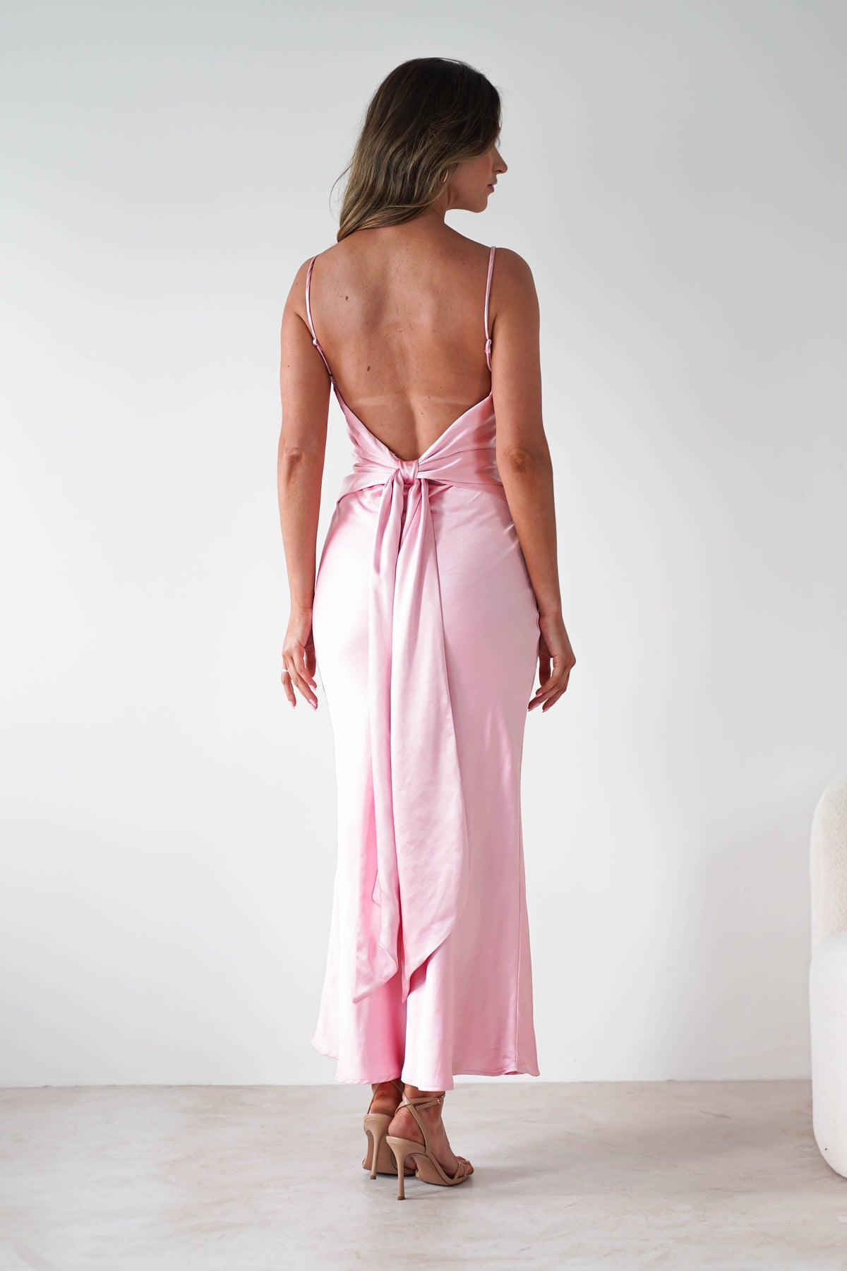Hermie Silky Satin Maxi Dress | Pink-Oh Hello Clothing