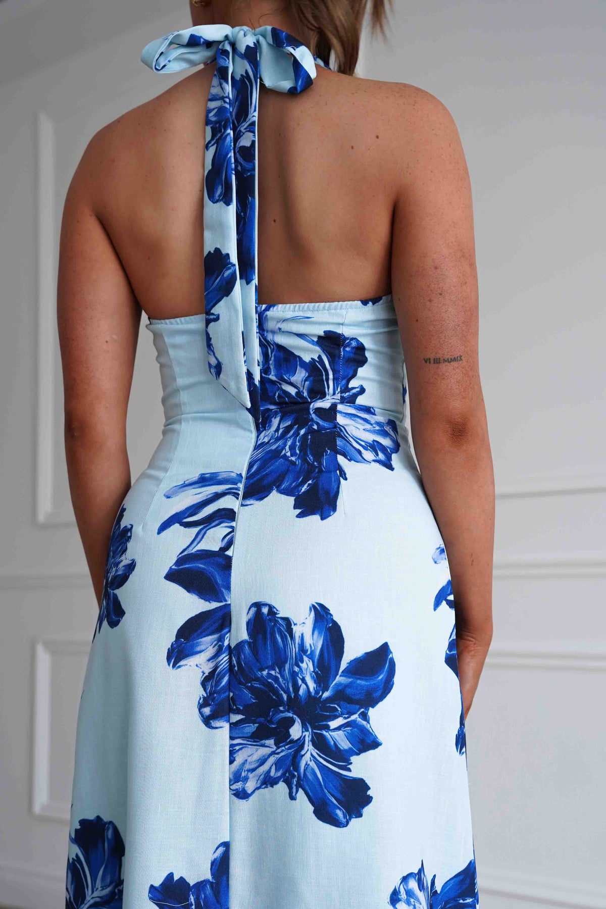 Hinata Woven Floral Maxi Dress | Blue-Oh Hello Clothing
