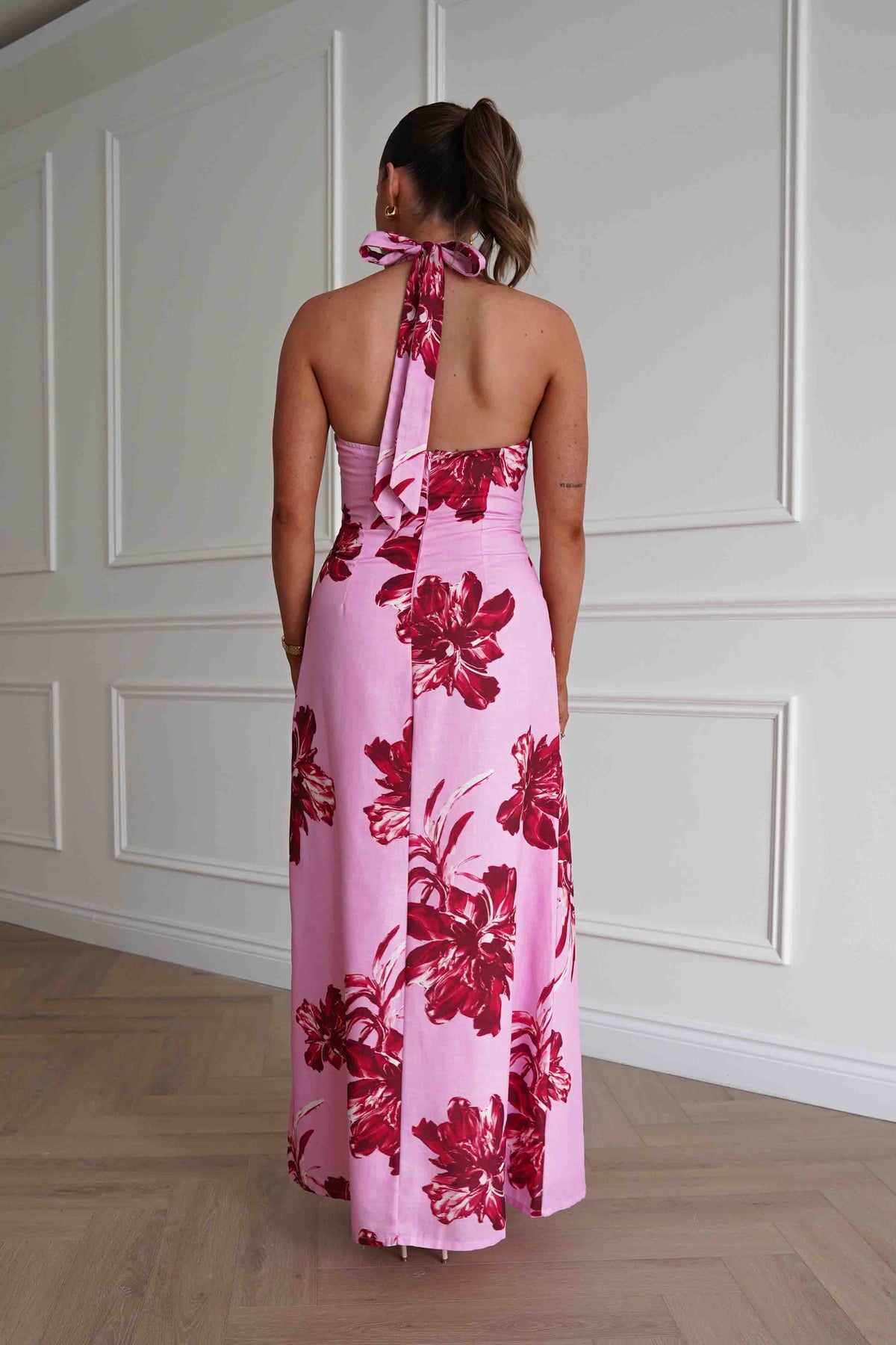 Hinata Woven Floral Maxi Dress | Pink-Oh Hello Clothing
