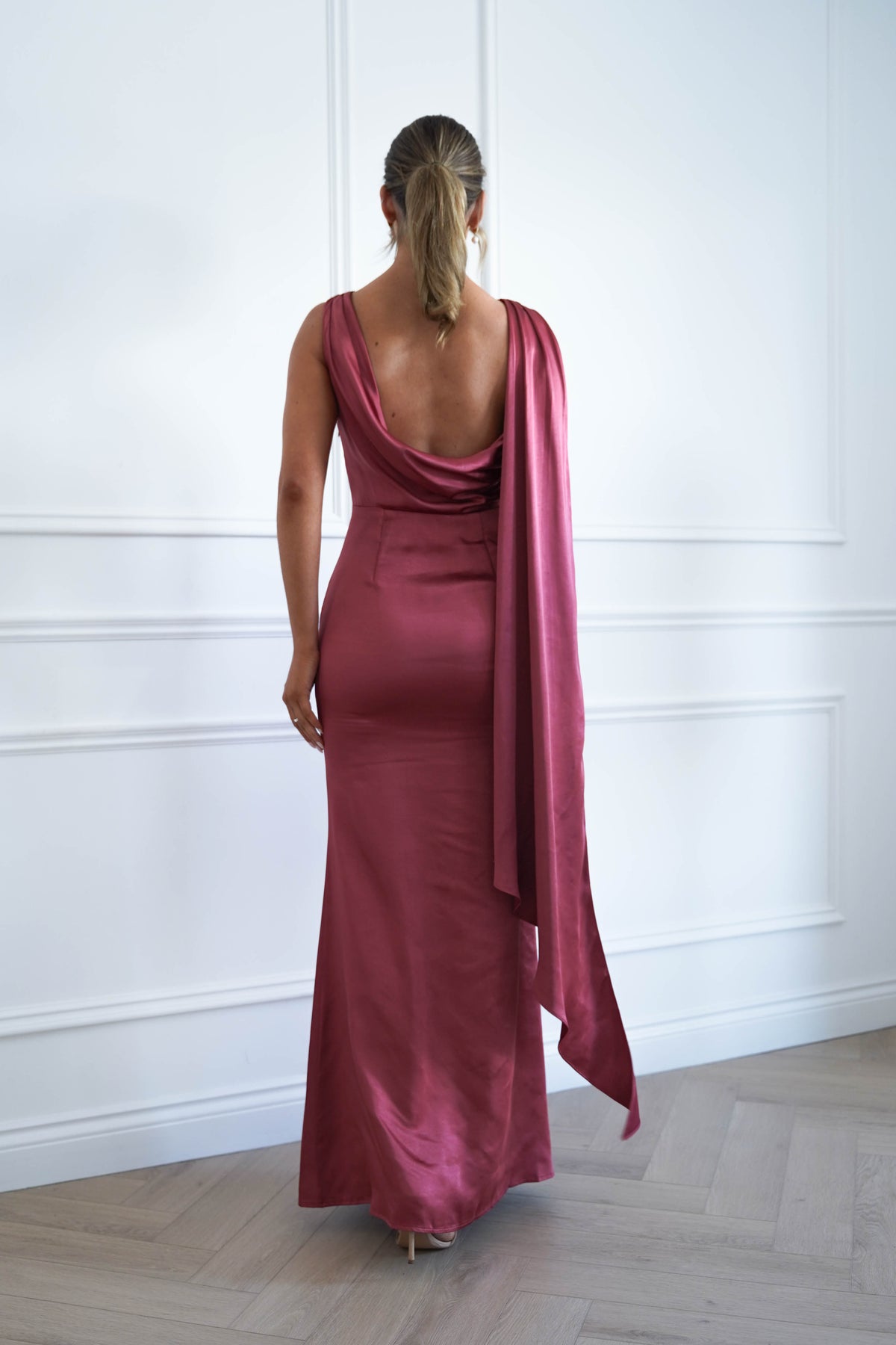 Hope Satin Drape Maxi Dress | Marsela-Oh Hello Clothing