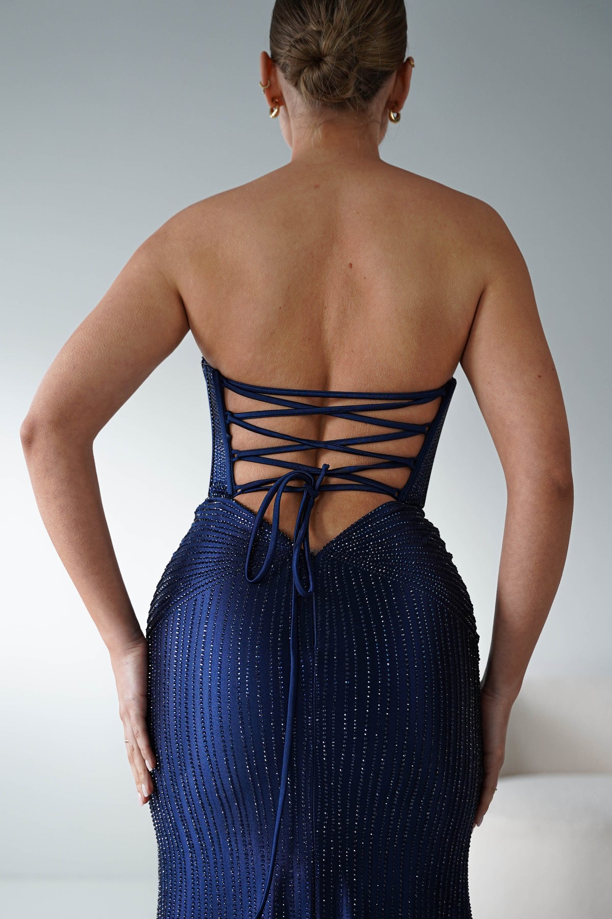 Iris Beaded Strapless Sweetheart Gown | Navy-Oh Hello Clothing
