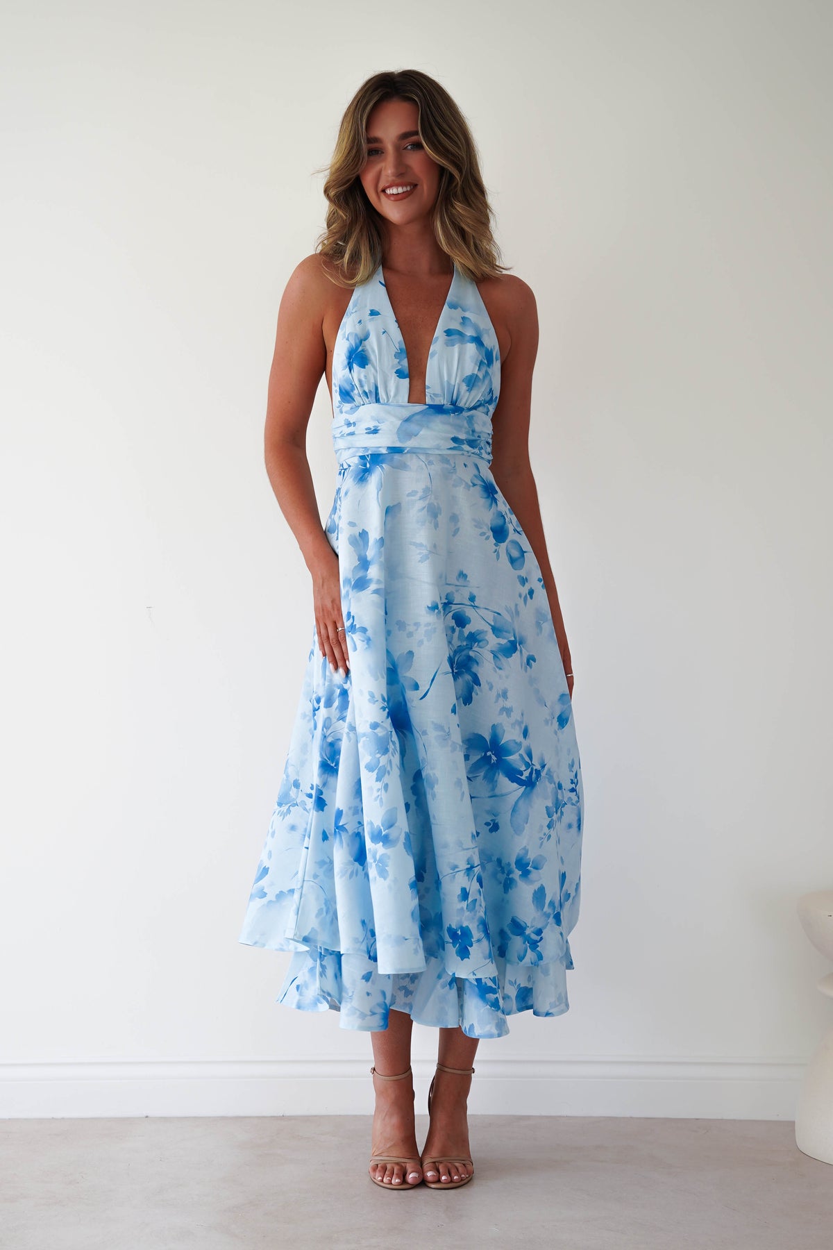 Izira Floral Print Midaxi Dress | Blue-Oh Hello Clothing