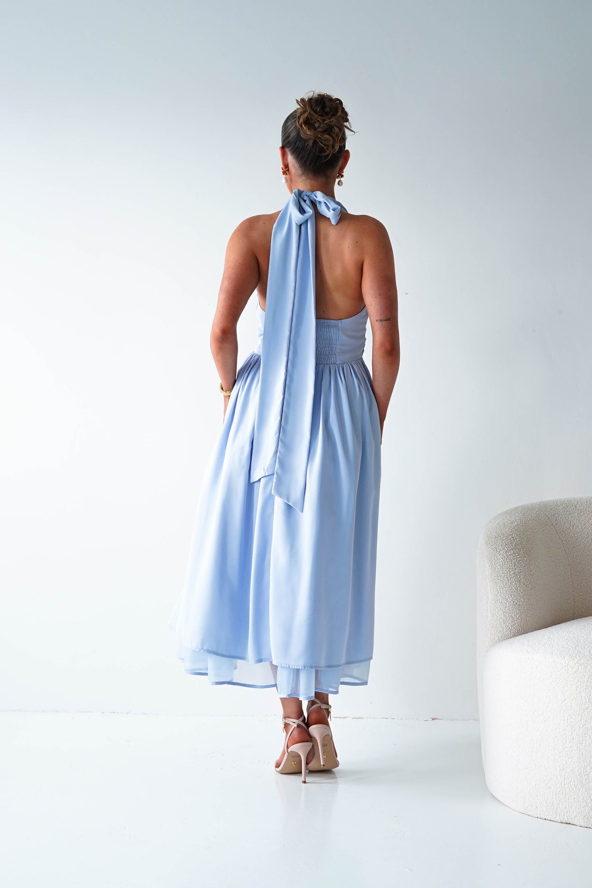 Jaymee Halterneck Midi Dress | Blue-Oh Hello Clothing