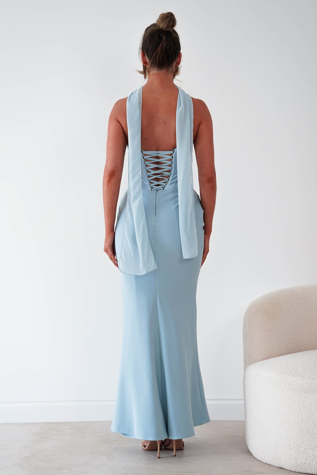 Kailani Strapless Ruched Maxi Dress | Blue-Oh Hello Clothing