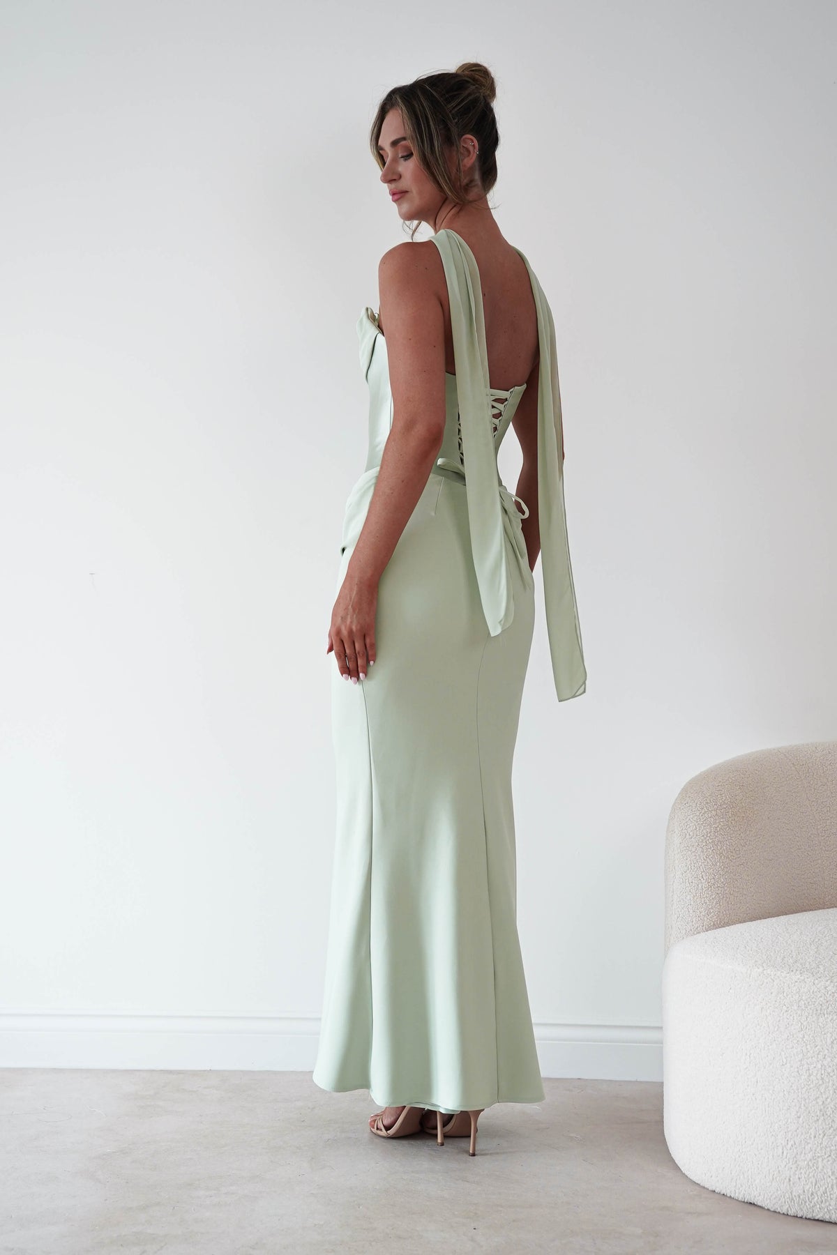 Kailani Strapless Ruched Maxi Dress | Sage-Oh Hello Clothing