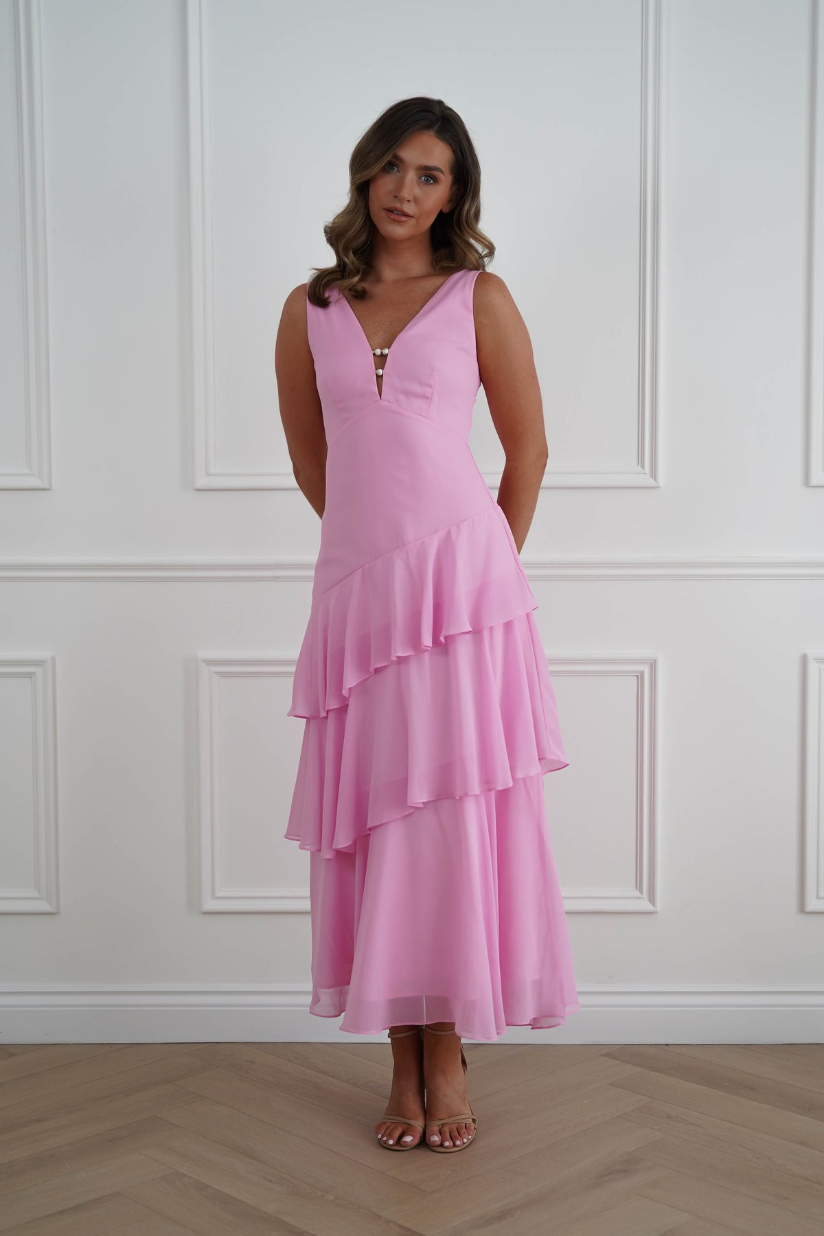 Karey Tiered Maxi Dress | Pink-Oh Hello Clothing